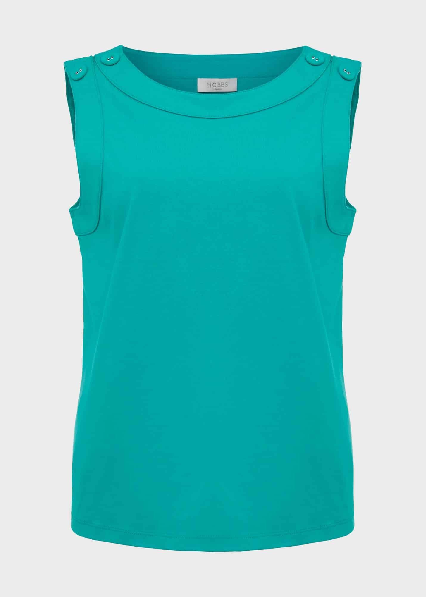 Maddy Cotton Vest , Aruba Green, hi-res