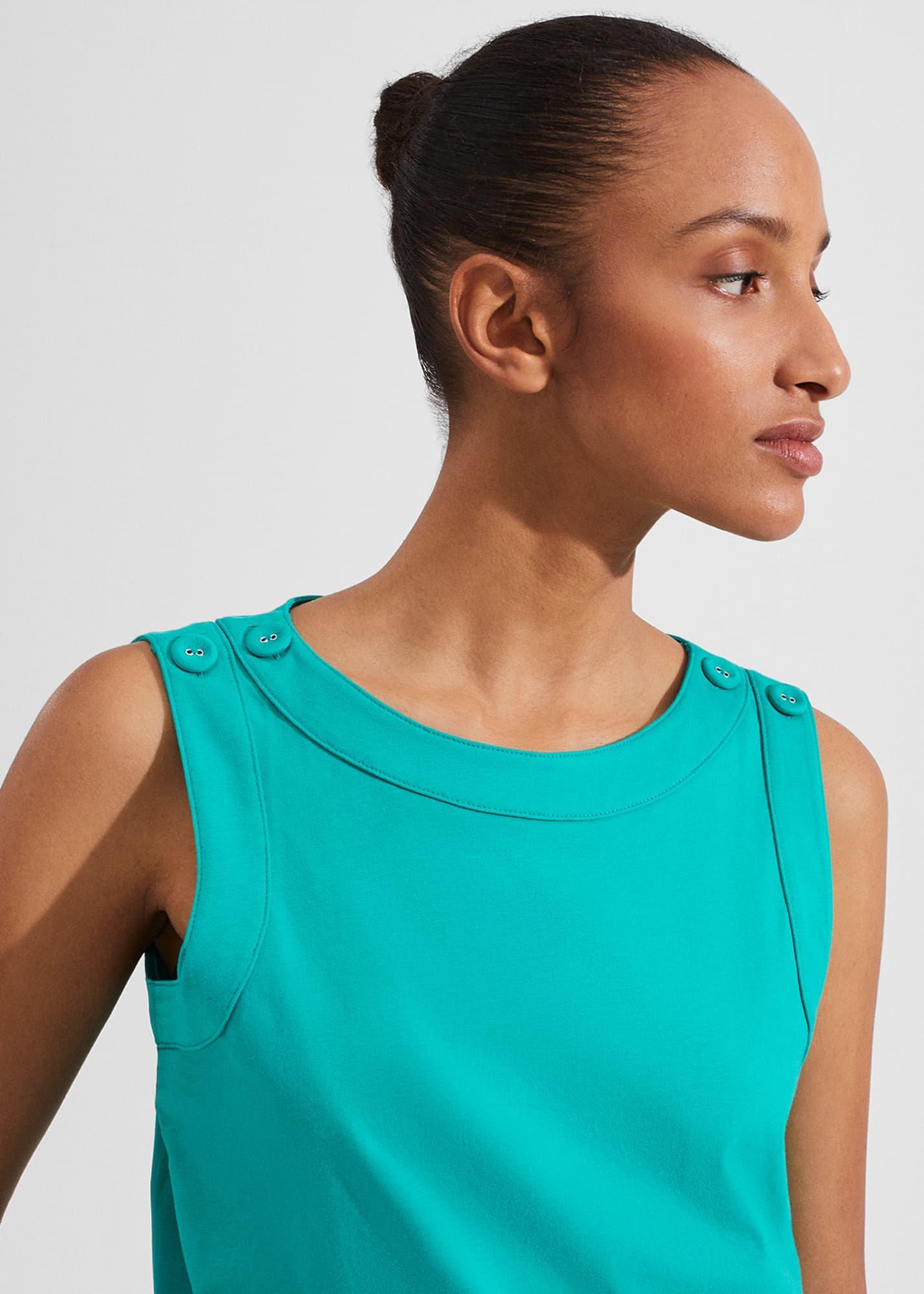 Maddy Cotton Vest , Aruba Green, hi-res