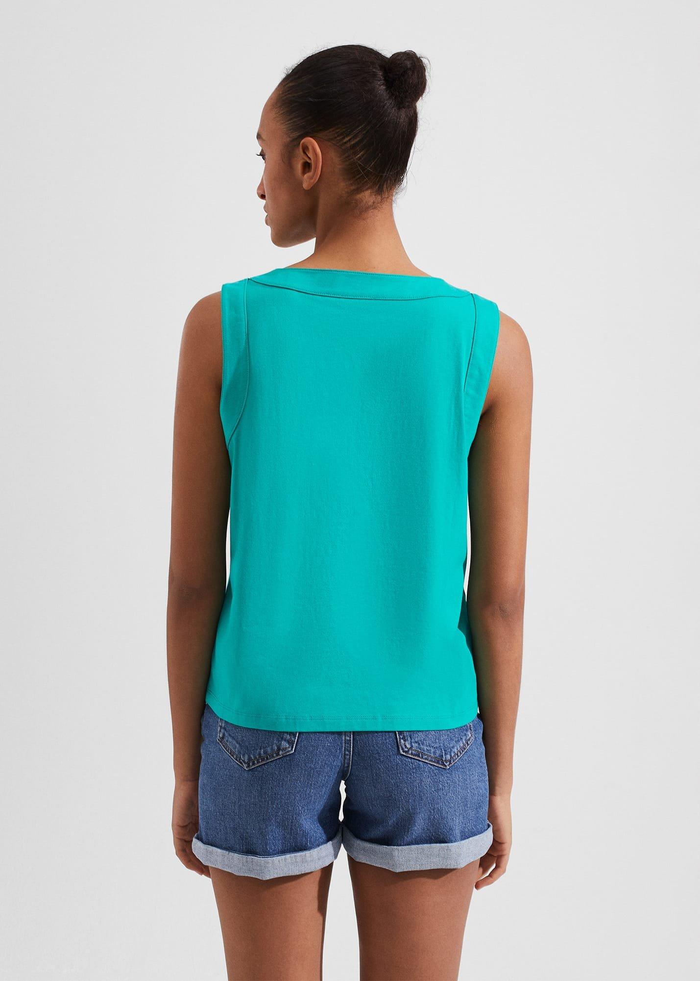 Maddy Cotton Vest , Aruba Green, hi-res
