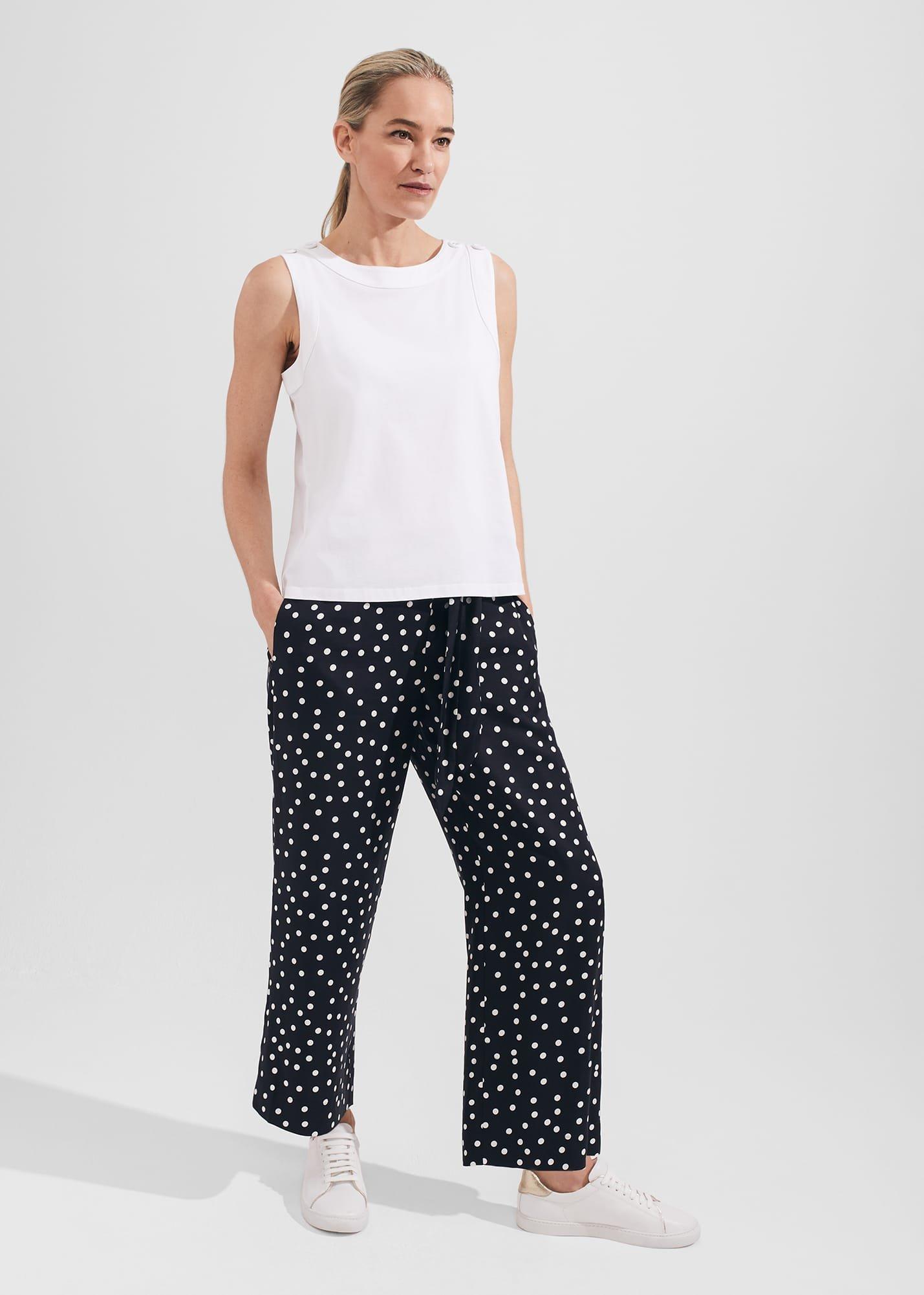 Maddy Cotton Sleeveless Top, White, hi-res