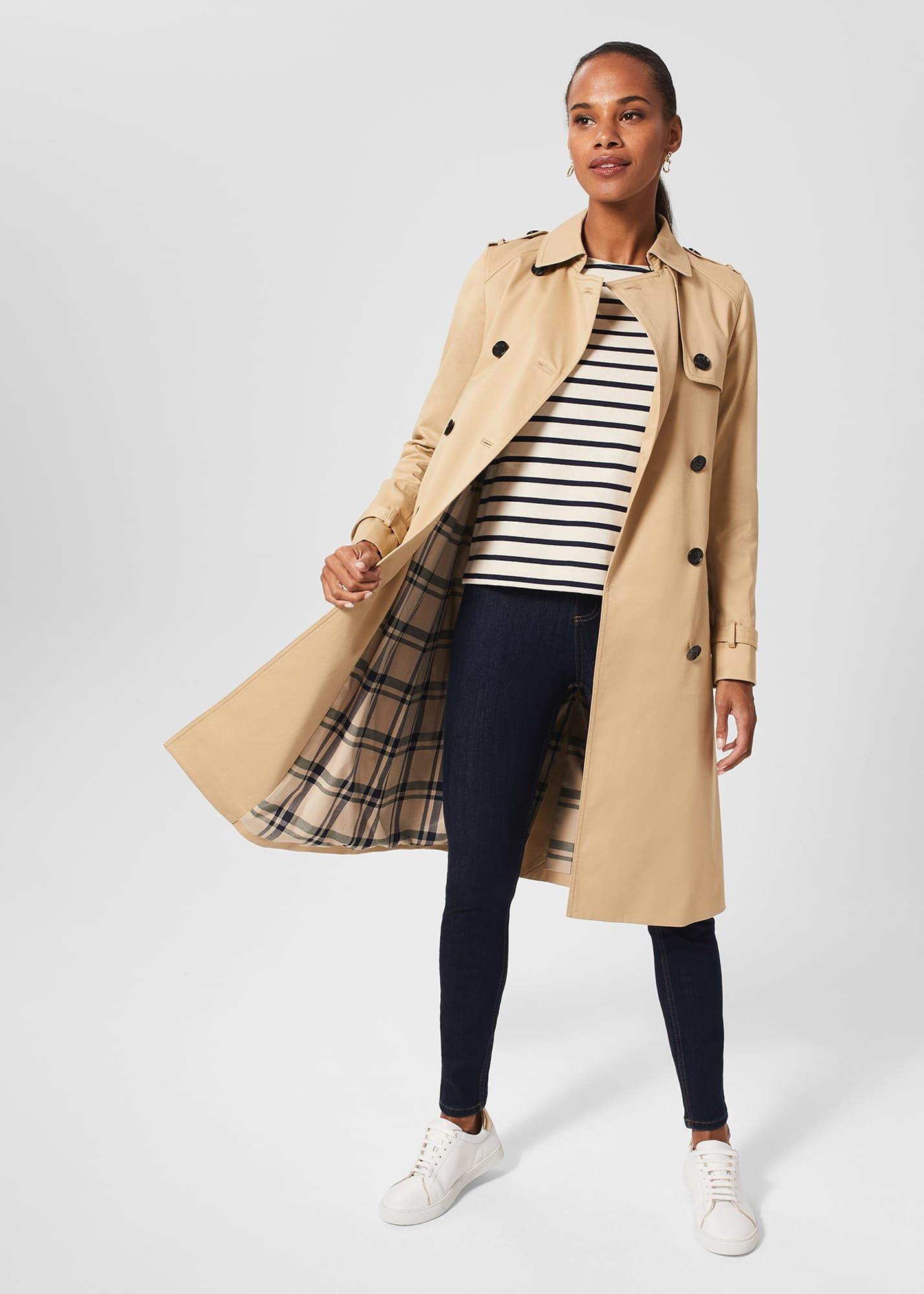 Petite Lisa Trench, Beige Suede, hi-res