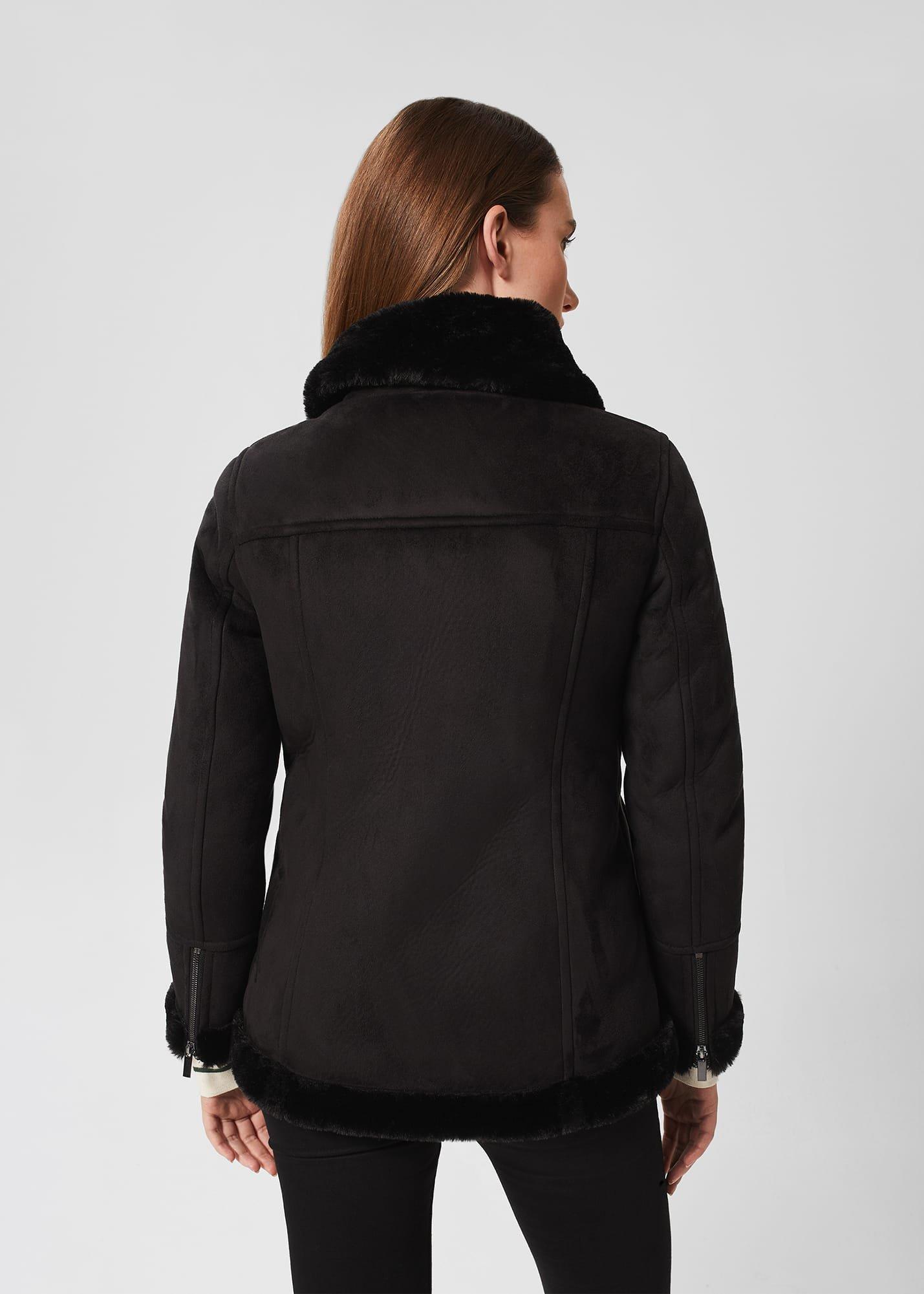 Alana Fur Jacket, Black, hi-res