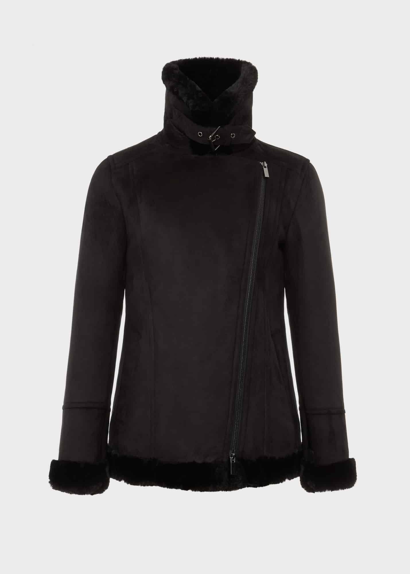 Alana Fur Jacket, Black, hi-res