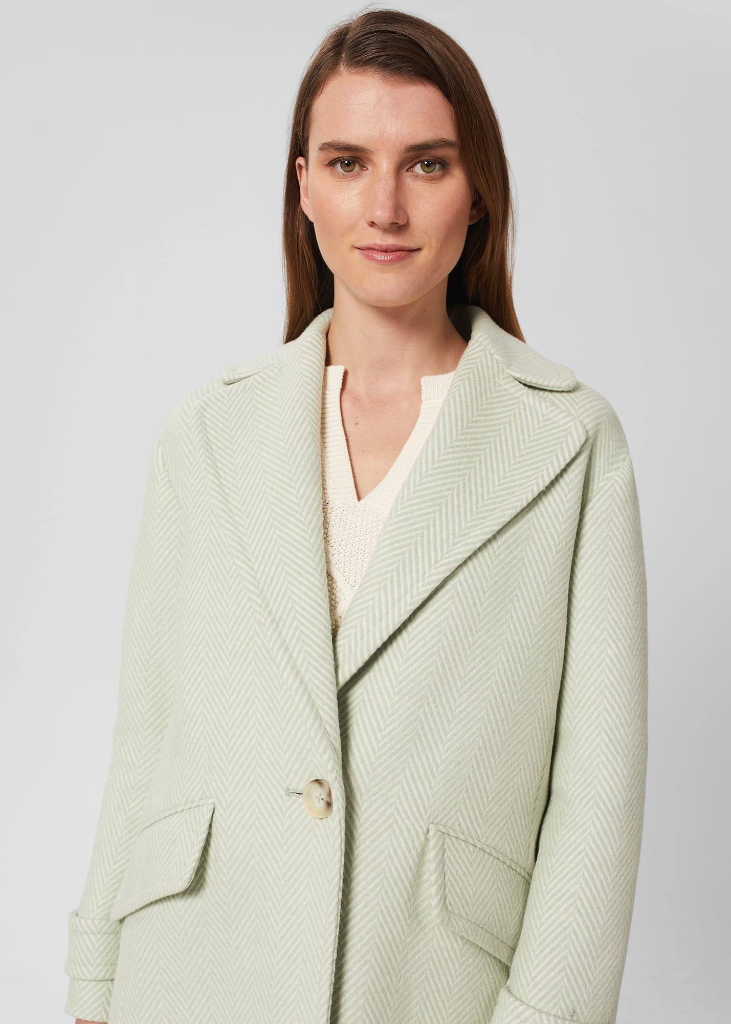 Petite Lillie Coat, Green Ivory, hi-res