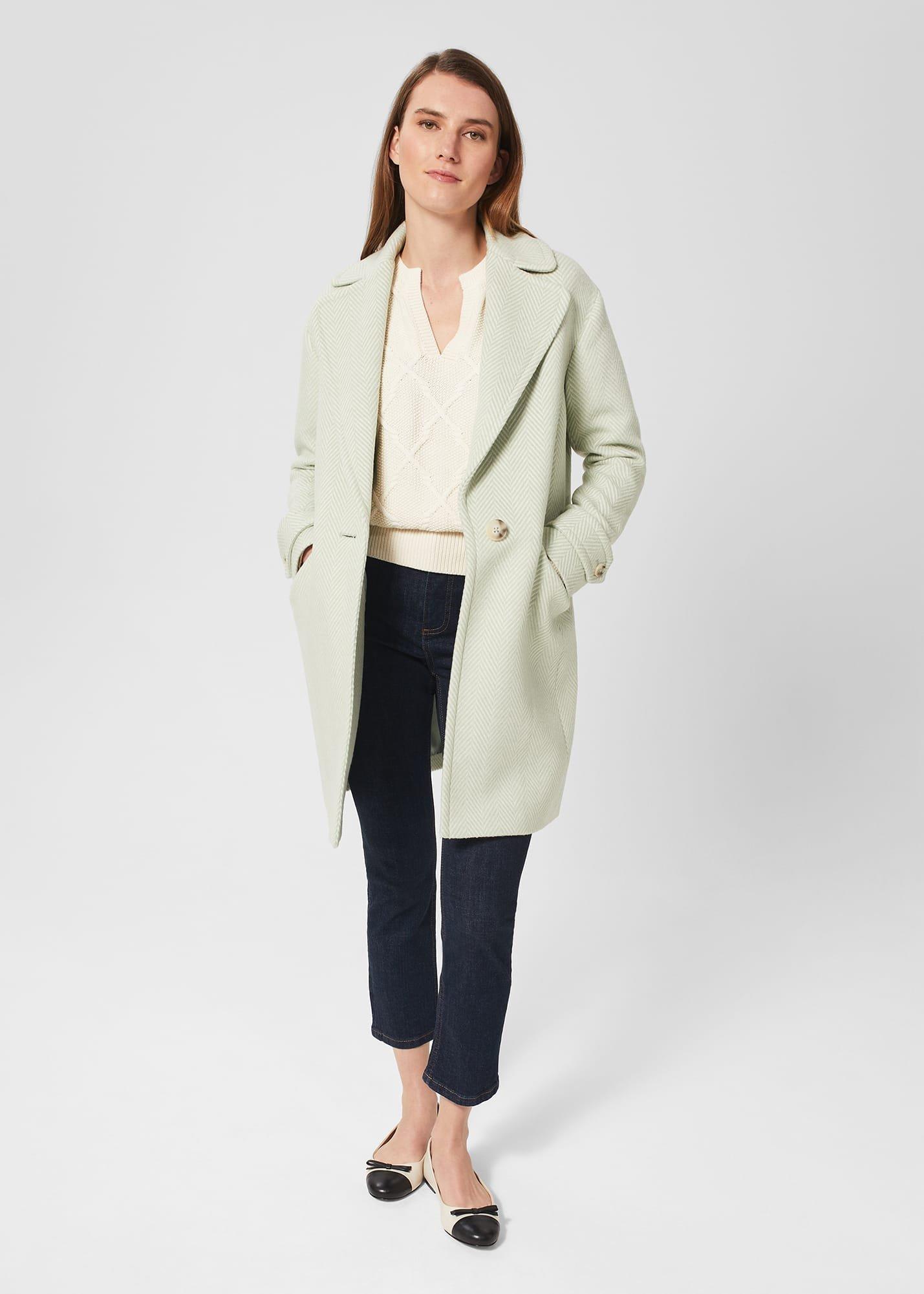 Petite Lillie Coat, Green Ivory, hi-res