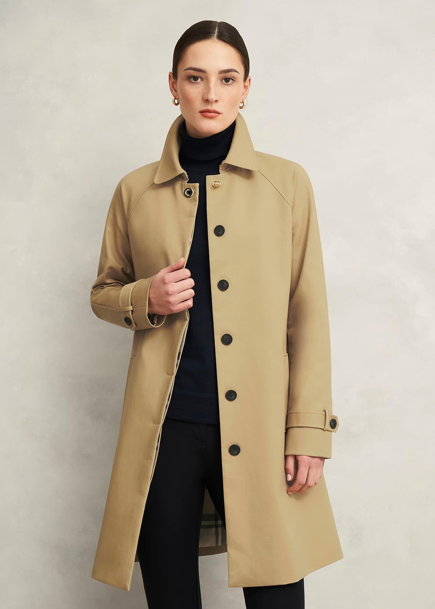 Vivienne Shower Resistant Trench Coat, Fawn Beige, hi-res