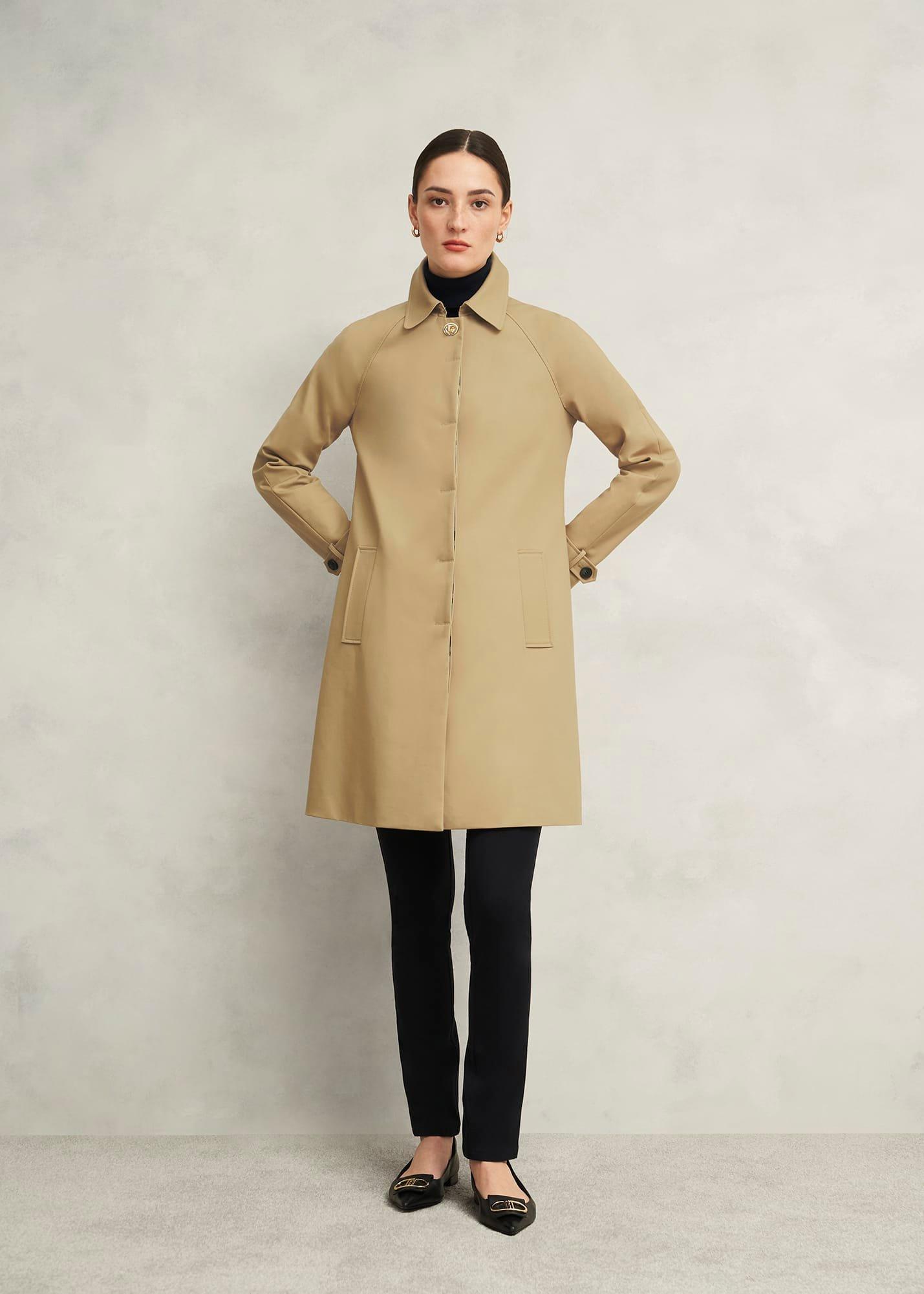 Vivienne Shower Resistant Trench Coat, Fawn Beige, hi-res