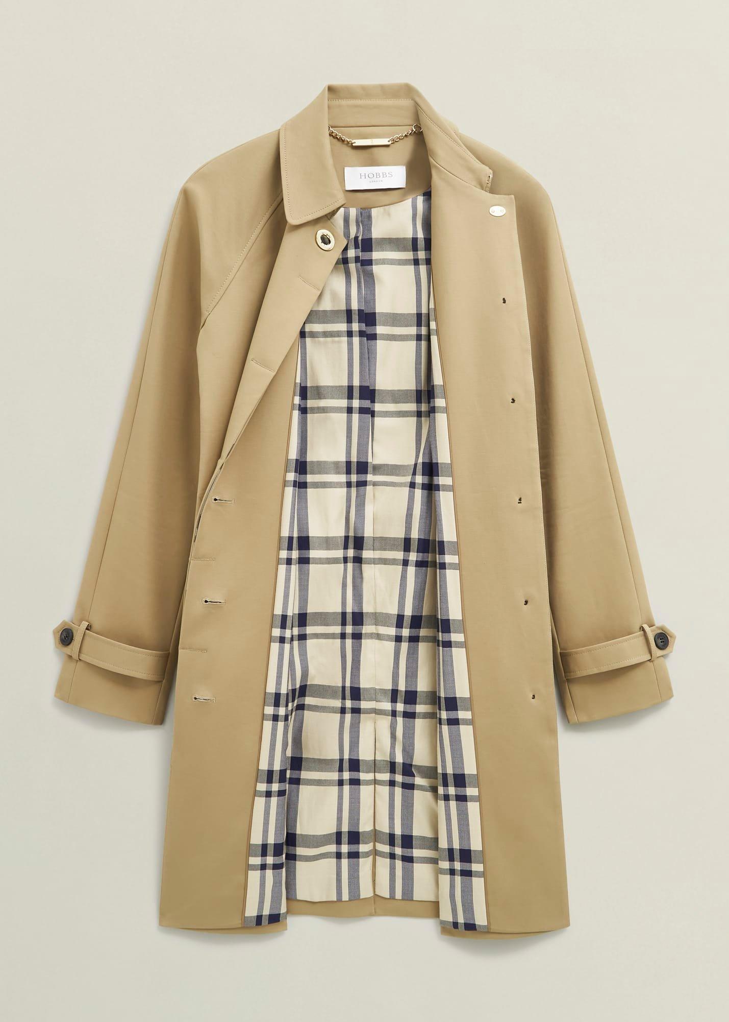 Vivienne Shower Resistant Trench Coat, Fawn Beige, hi-res