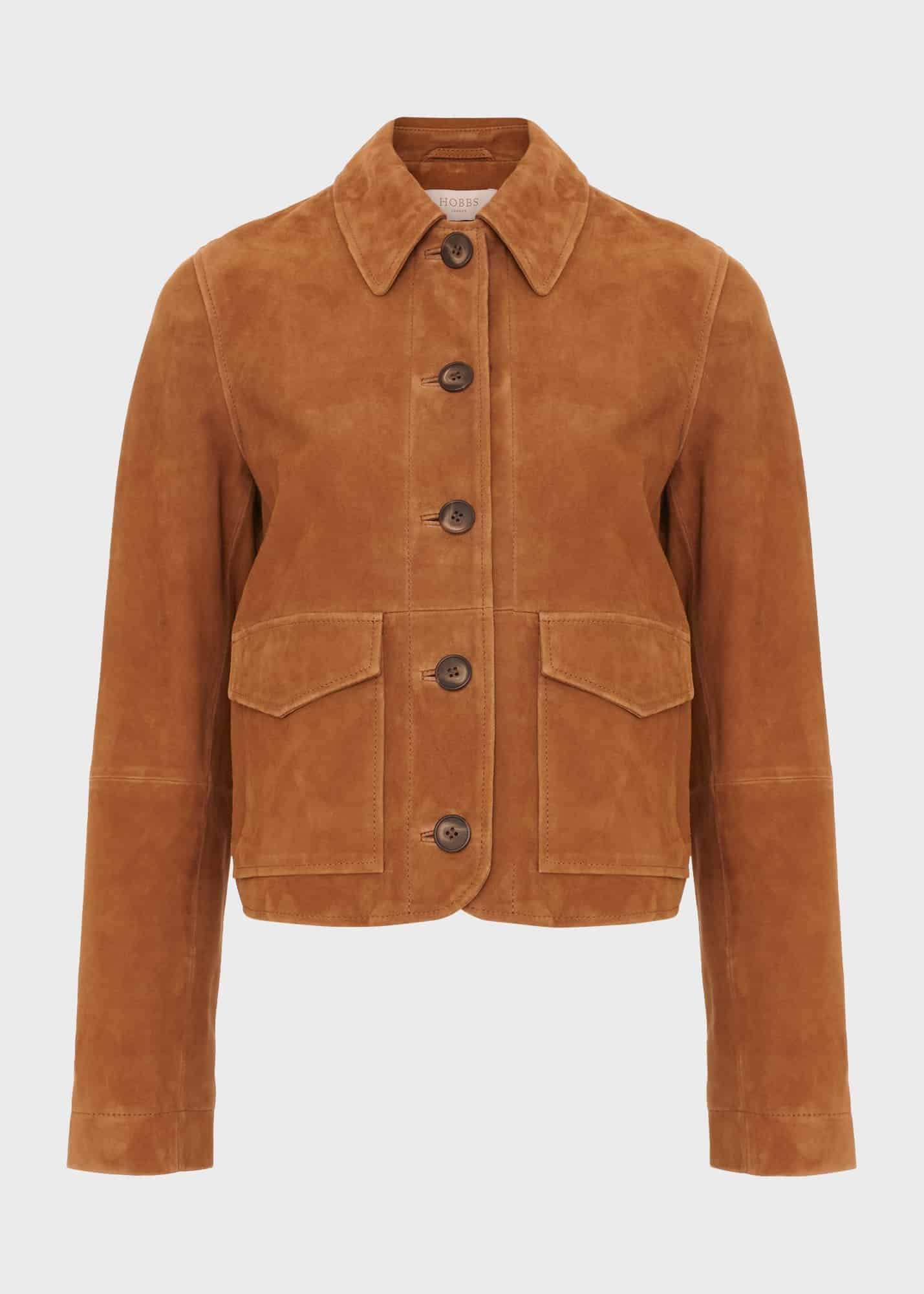 Ashlee Suede Jacket, Tan, hi-res