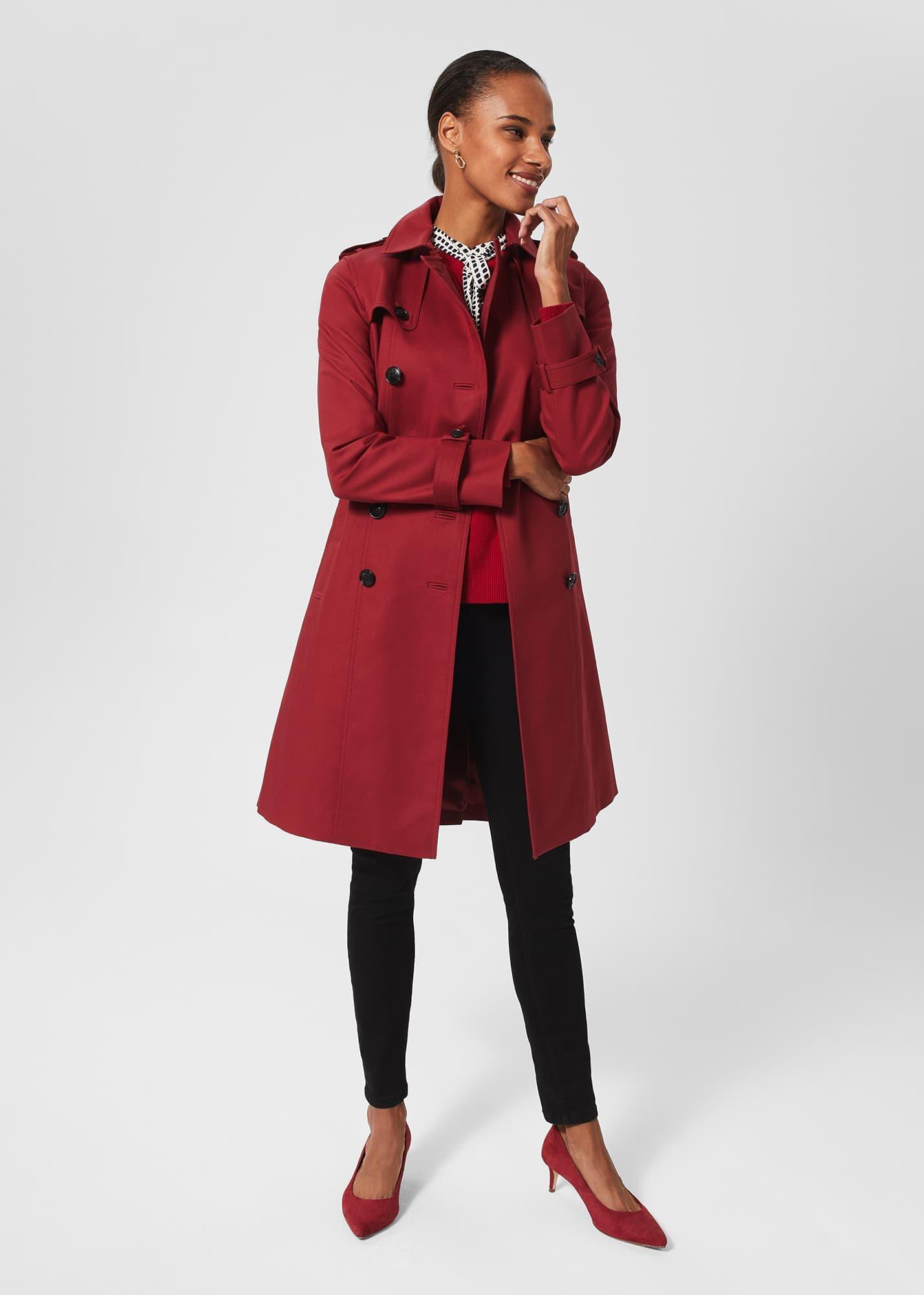 Petite Saskia Trench, Rhubarb Red, hi-res