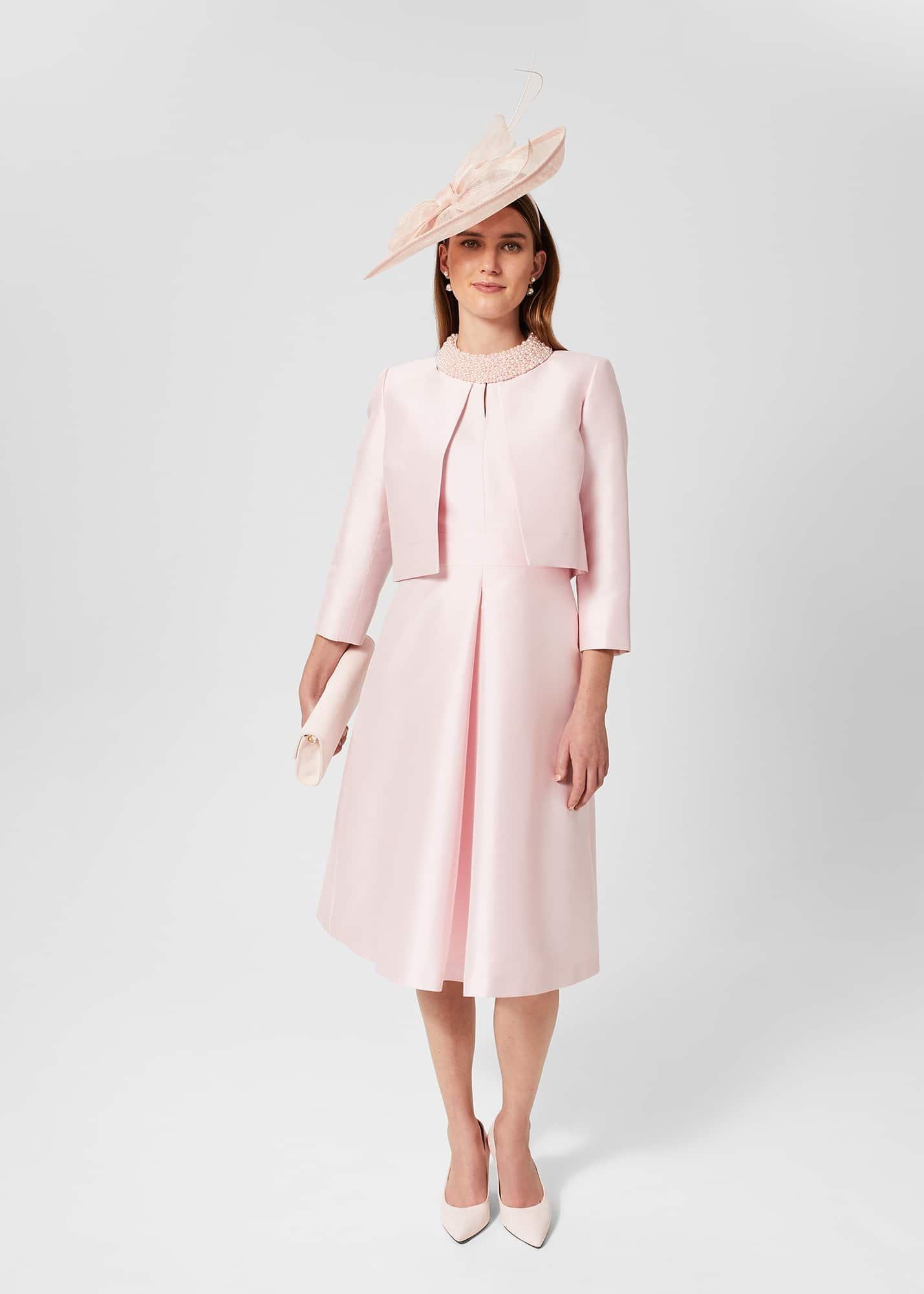 Marcella Silk Blend Jacket , Pale Pink, hi-res