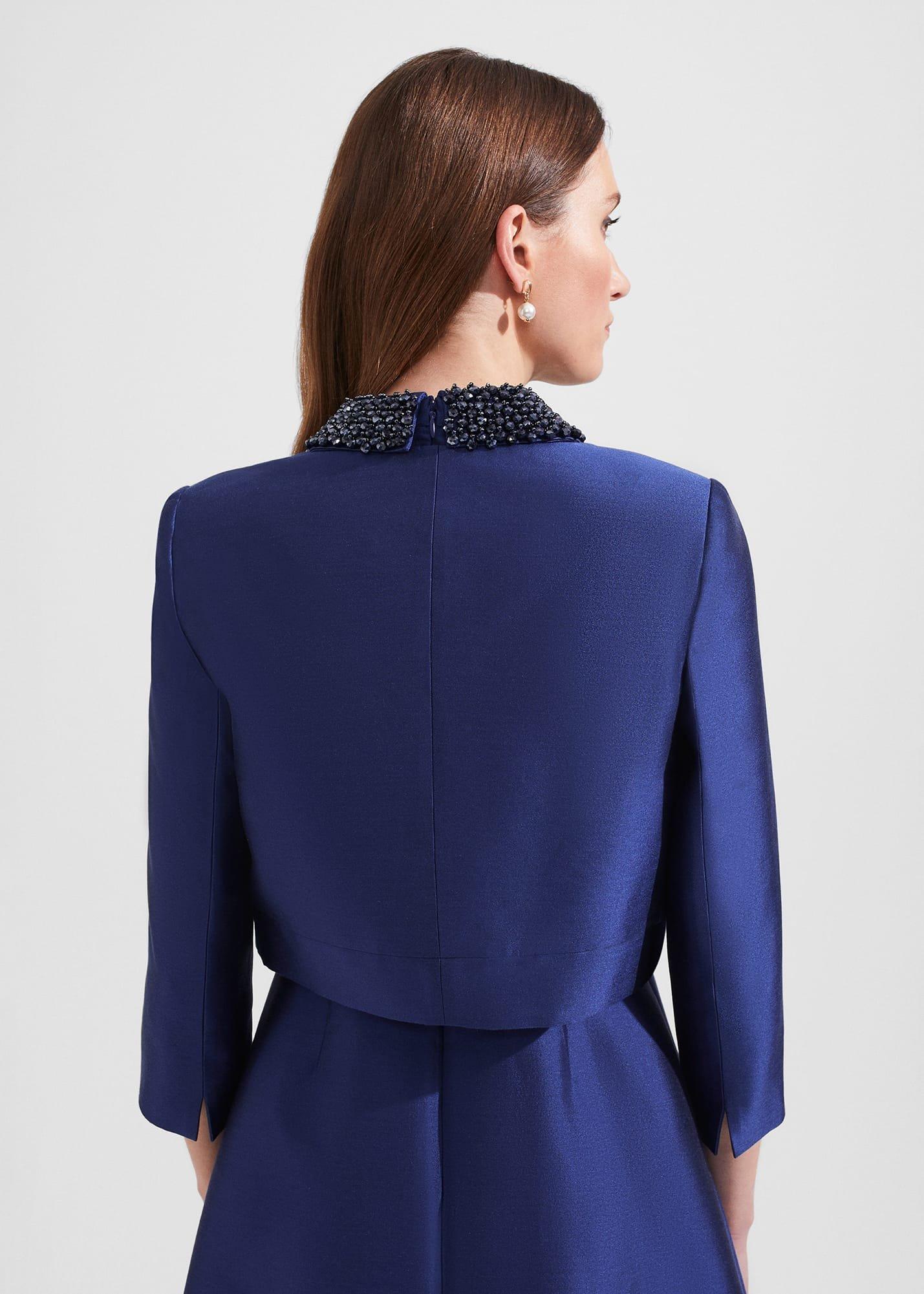 Christie Silk Wool Jacket, Royal Blue, hi-res