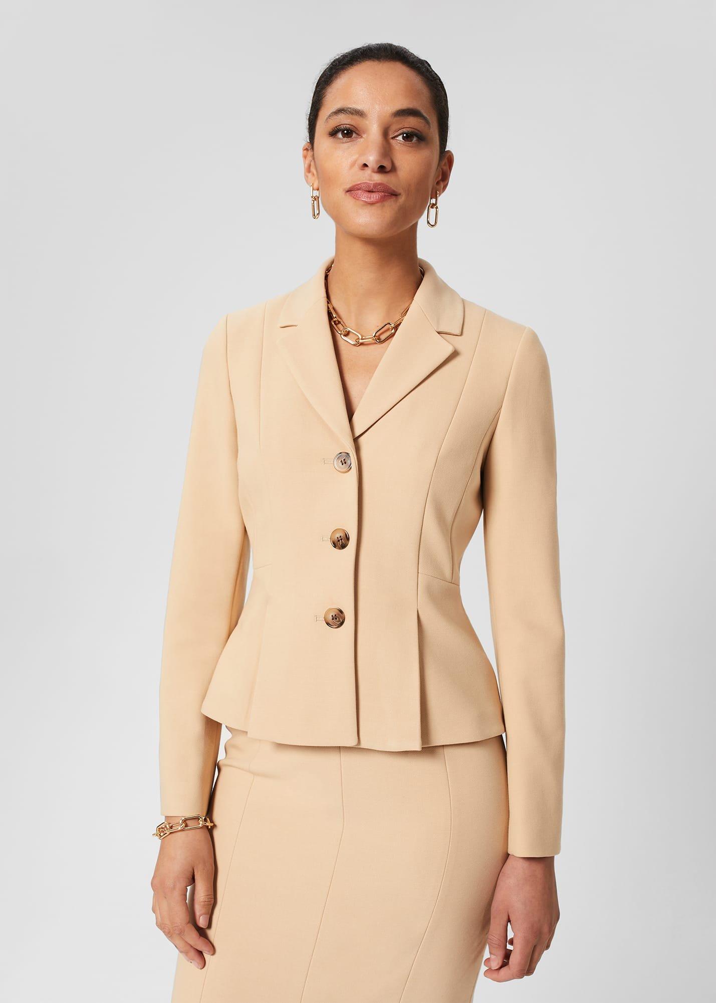 Beatrice Jacket, Beige Suede, hi-res