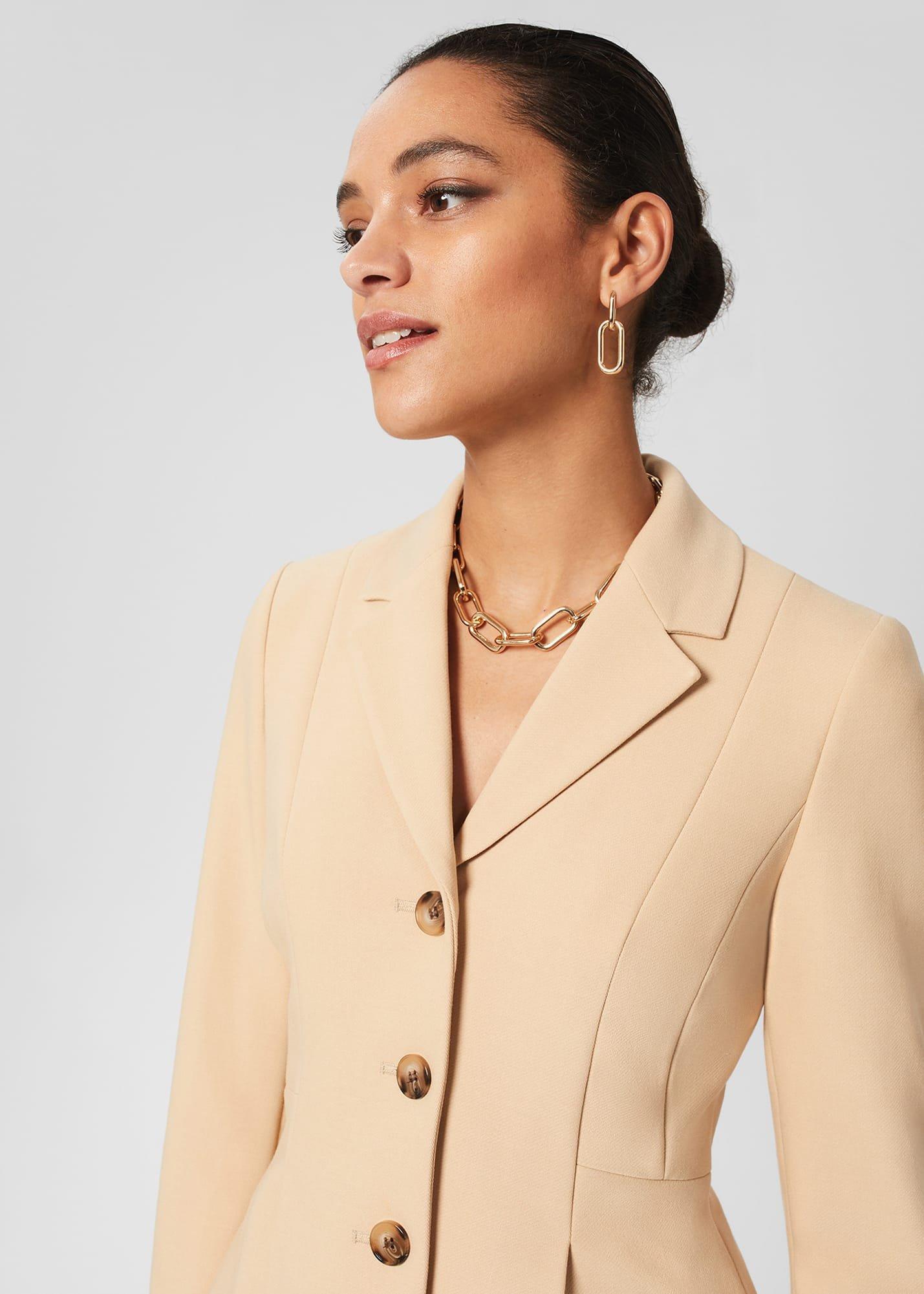 Beatrice Jacket, Beige Suede, hi-res