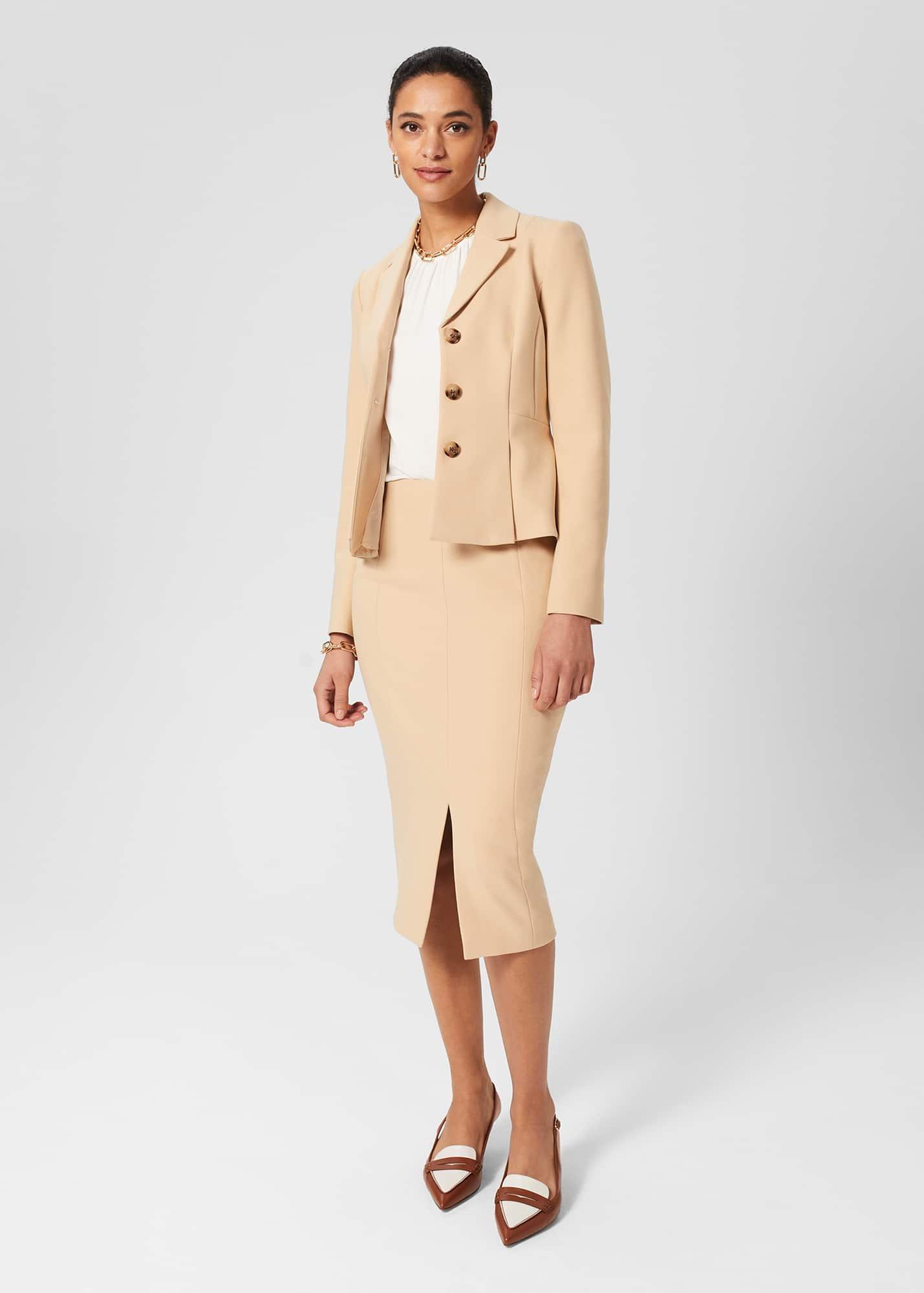 Beatrice Jacket, Beige Suede, hi-res