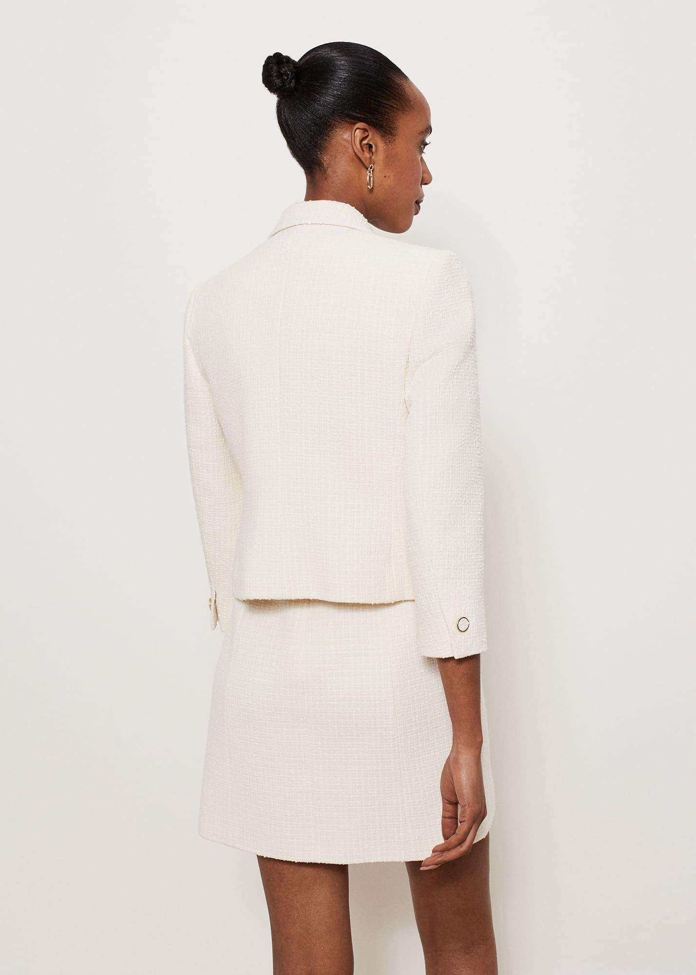 Clarence Tweed Jacket, Cream, hi-res