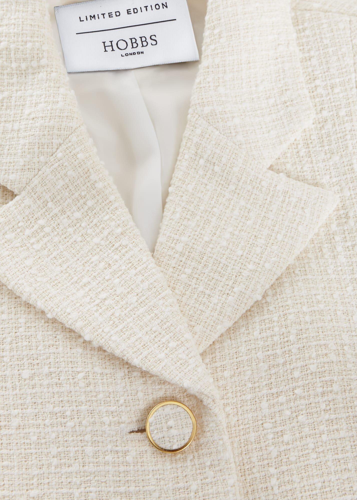 Clarence Tweed Jacket, Cream, hi-res