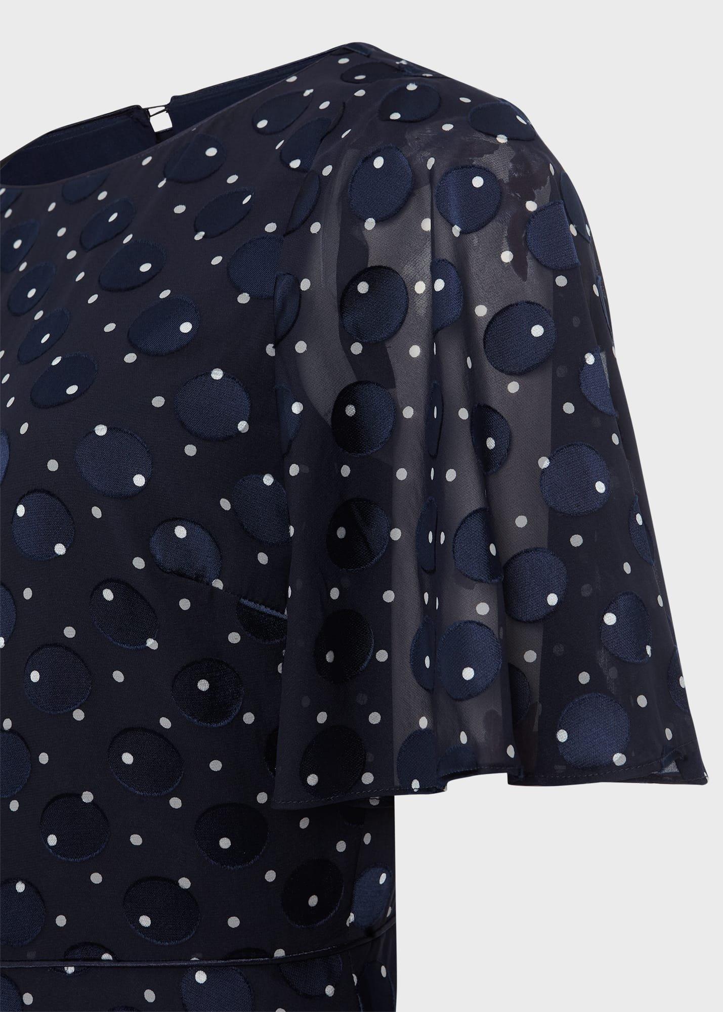 Ceira Spot Fit And Flare Dress, Navy Ivory, hi-res