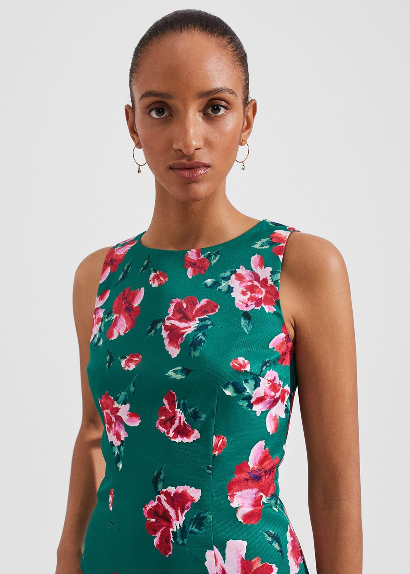 Moira Floral Shift Dress, Green Multi, hi-res