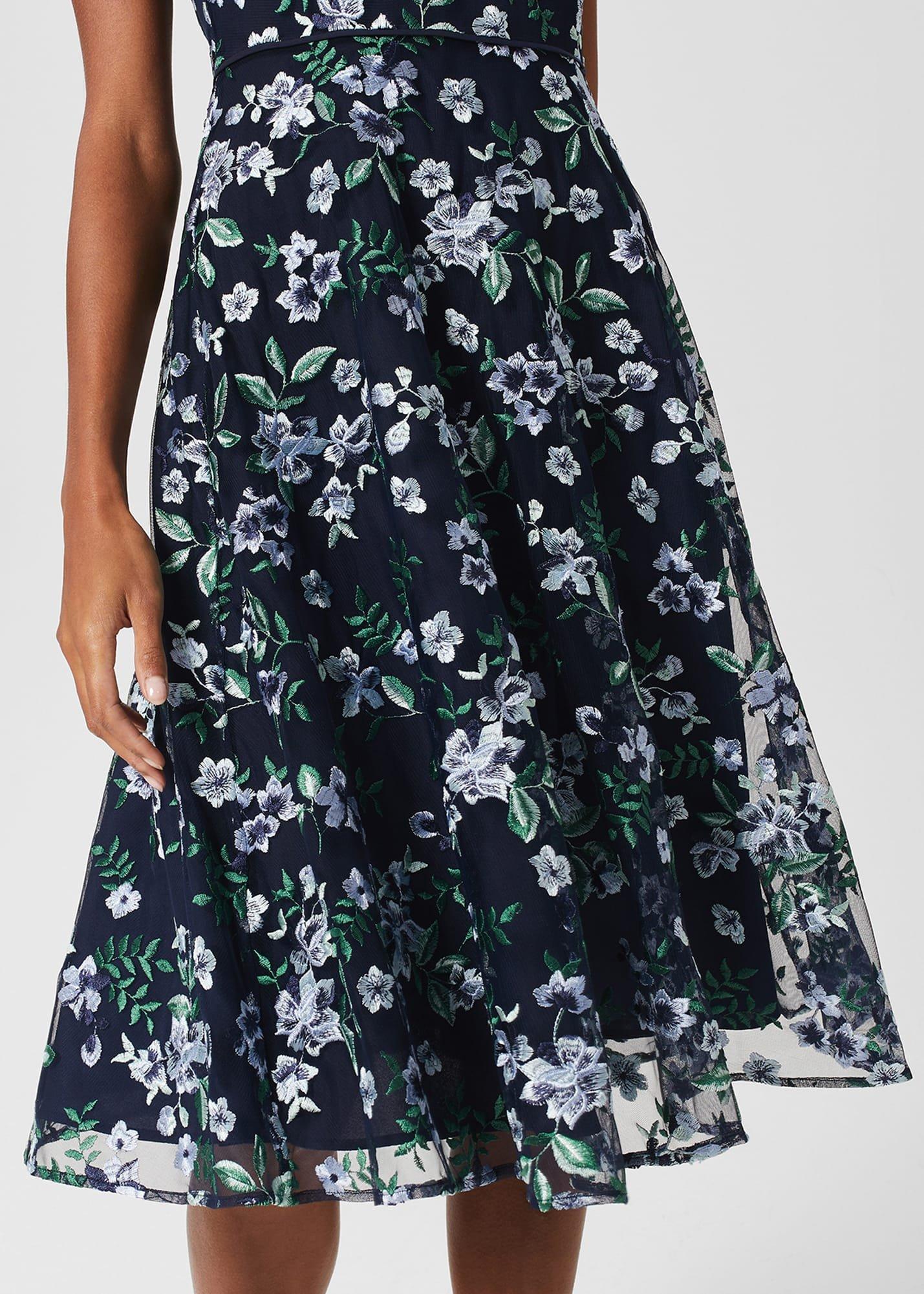 Tia Embroidered Floral Dress, Pale Blue Multi, hi-res