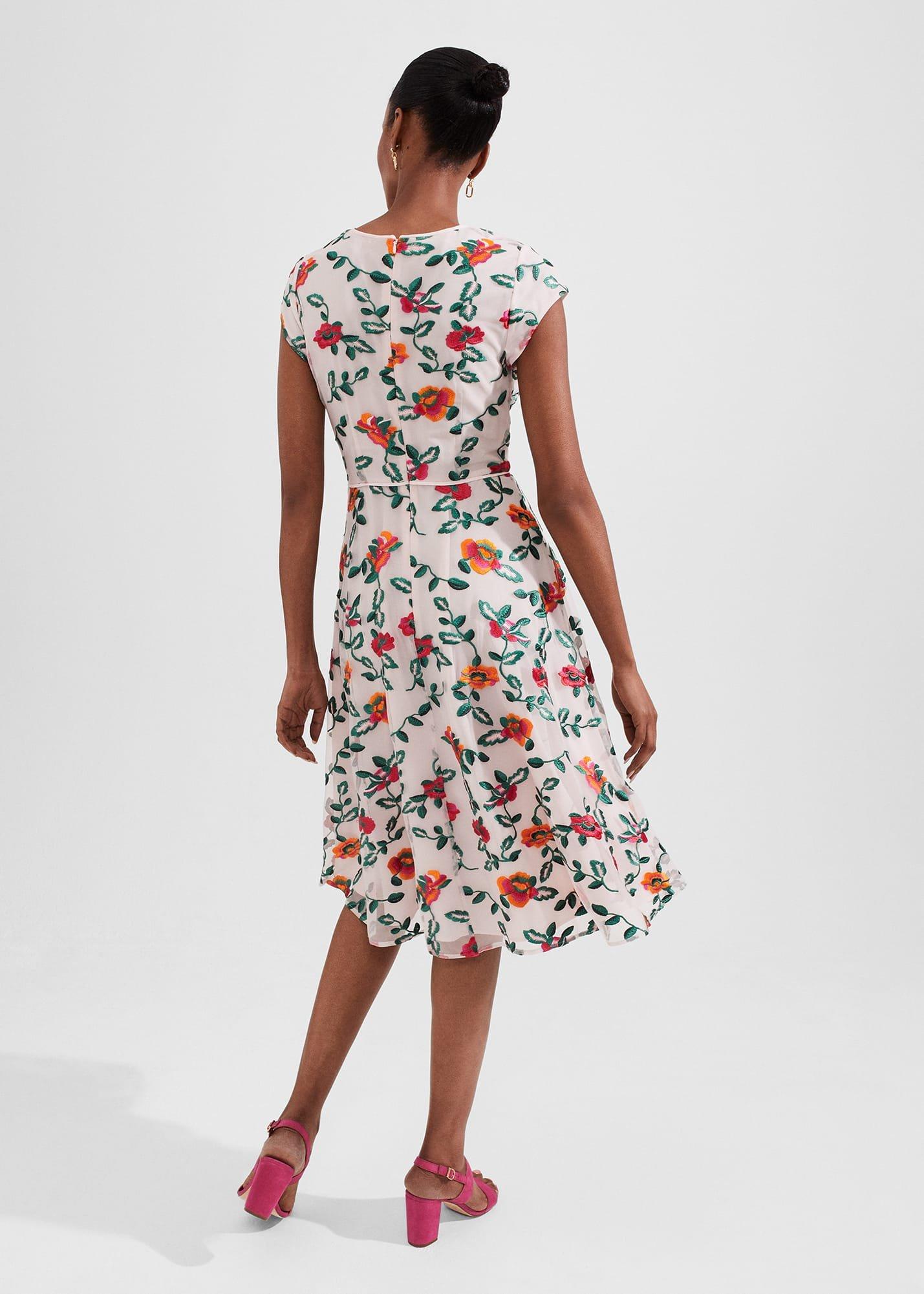 Tia Embroidered Dress, Pale Pink Multi, hi-res