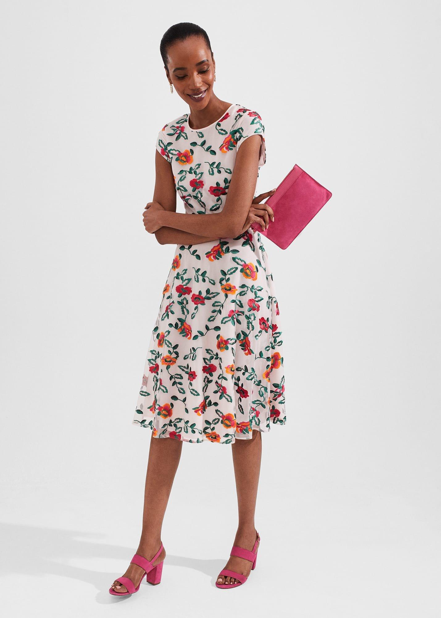 Tia Embroidered Dress, Pale Pink Multi, hi-res