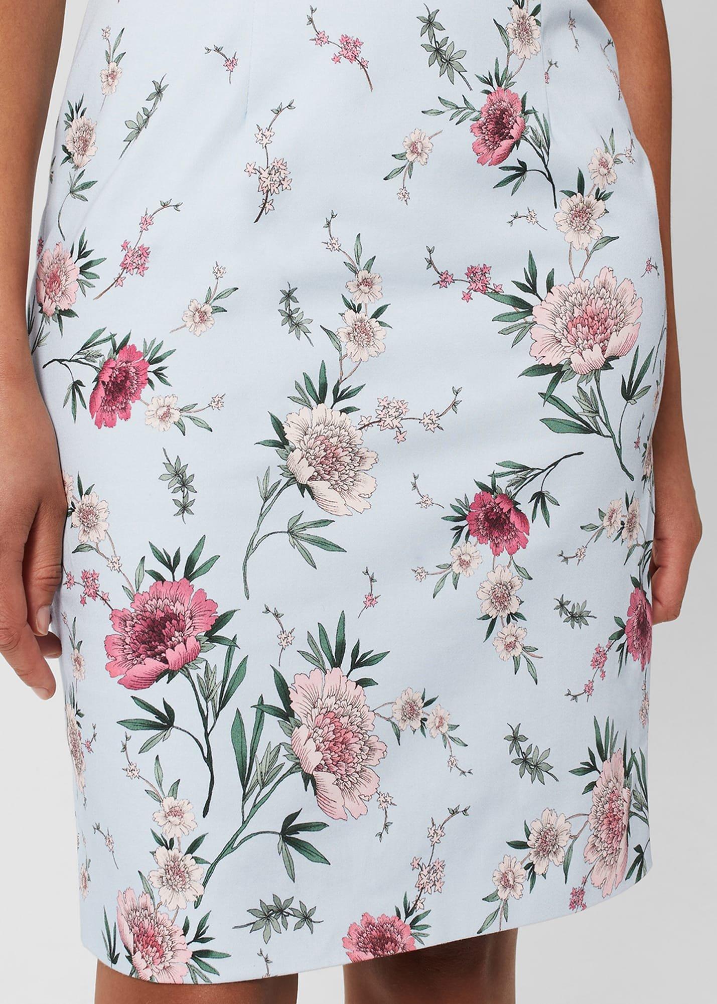 Fiona Floral Shift Dress, Pale Blue Multi, hi-res