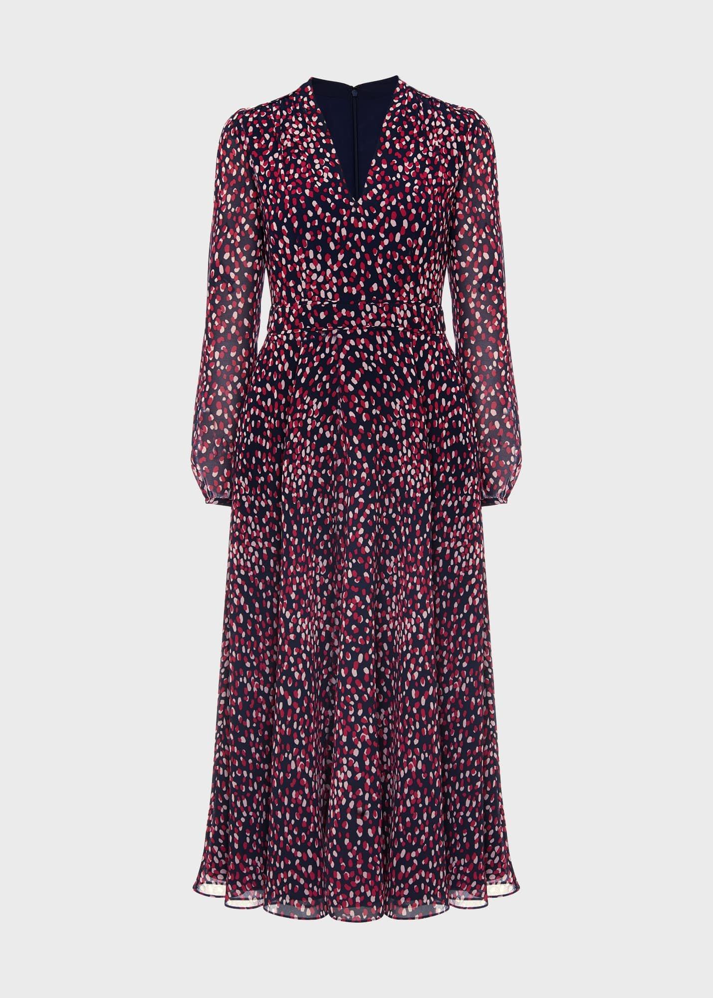 Aurora Fit And Flare Dress, Navy Multi, hi-res