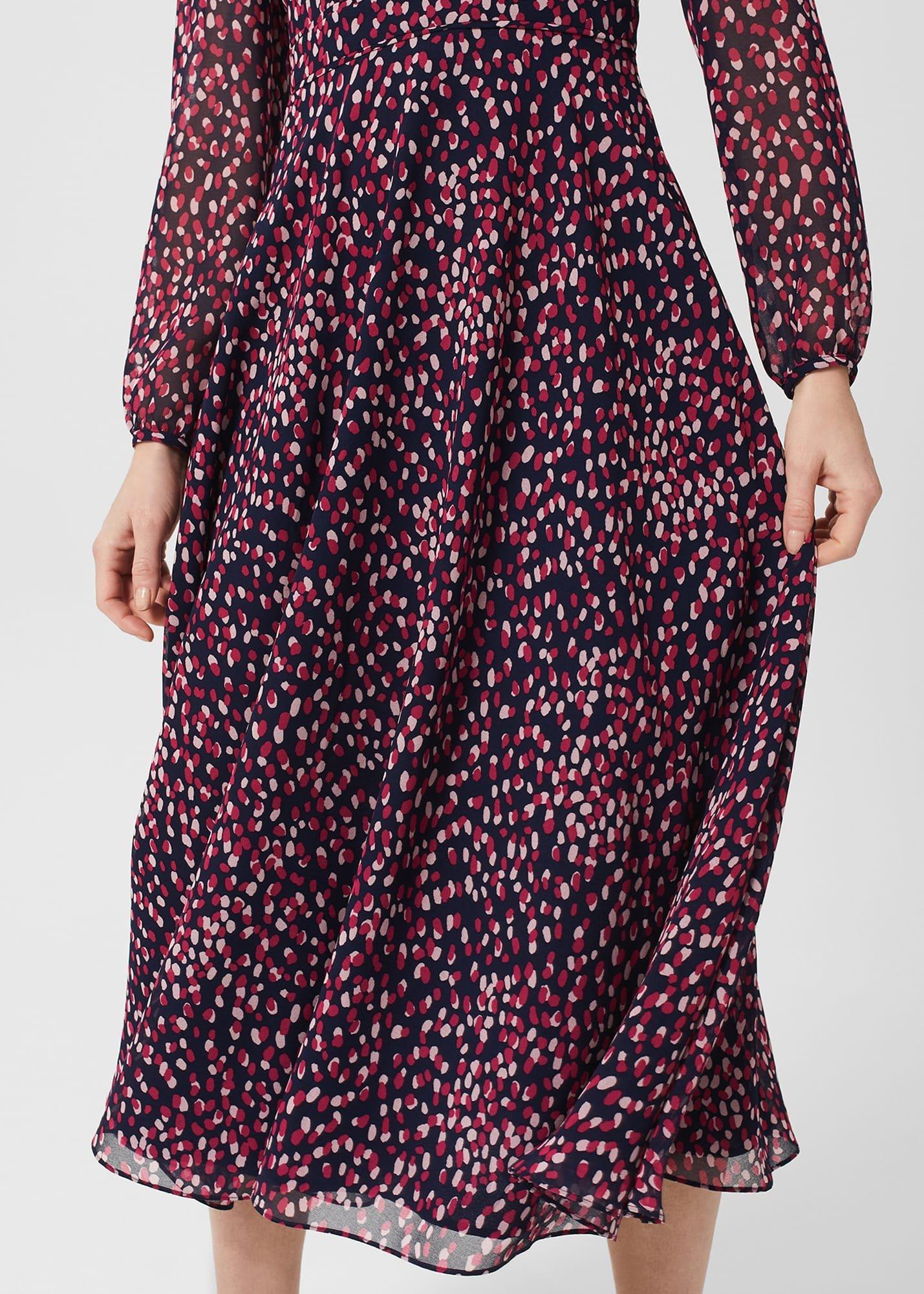 Aurora Fit And Flare Dress, Navy Multi, hi-res