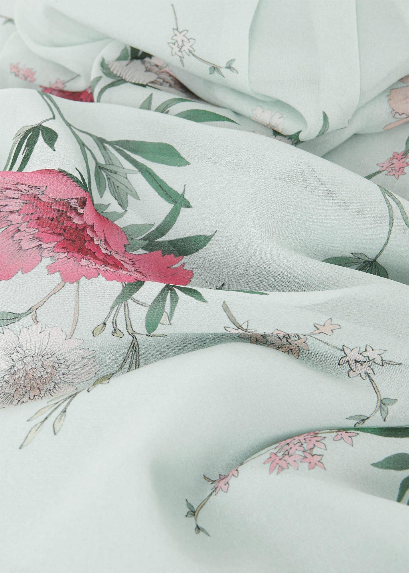 Priya Silk Floral Dress, Sage Green Pink, hi-res