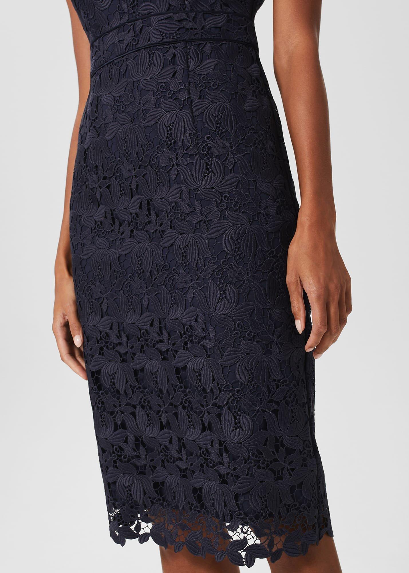 Larissa Lace Shift Dress, Midnight Navy, hi-res