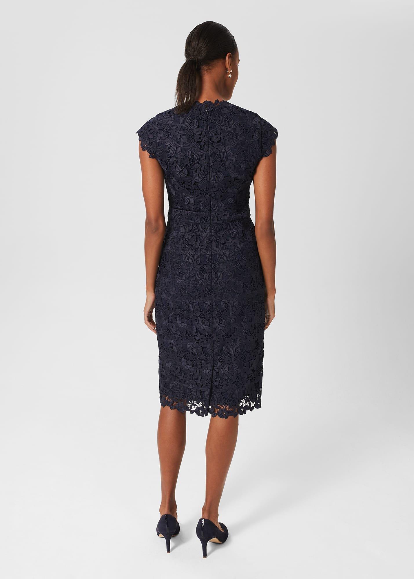 Larissa Lace Shift Dress, Midnight Navy, hi-res