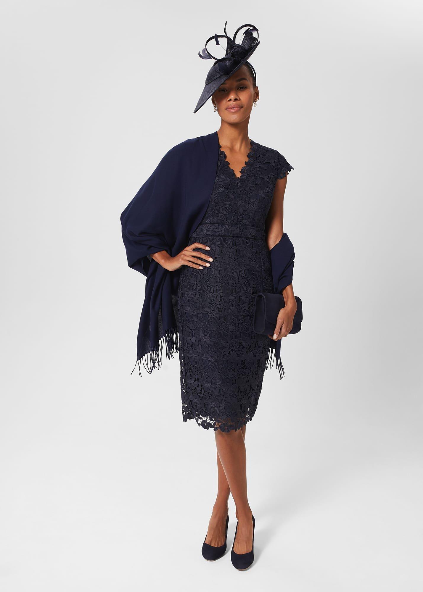 Larissa Lace Shift Dress, Midnight Navy, hi-res