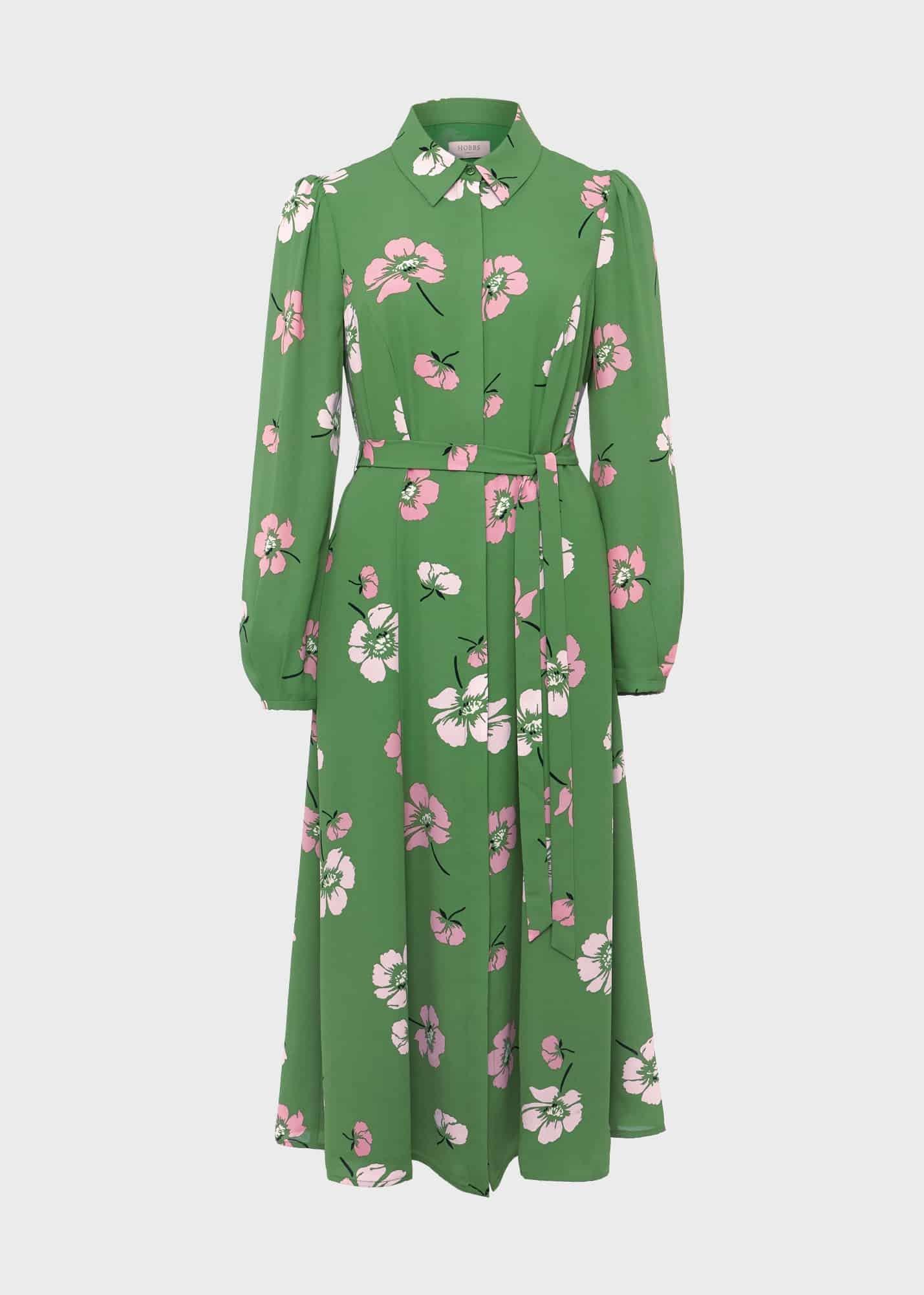 Savannah Shirt Dress, Pea Green Multi, hi-res