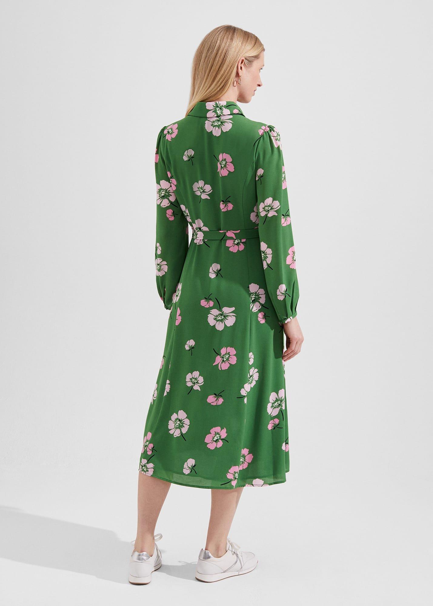 Savannah Shirt Dress, Pea Green Multi, hi-res