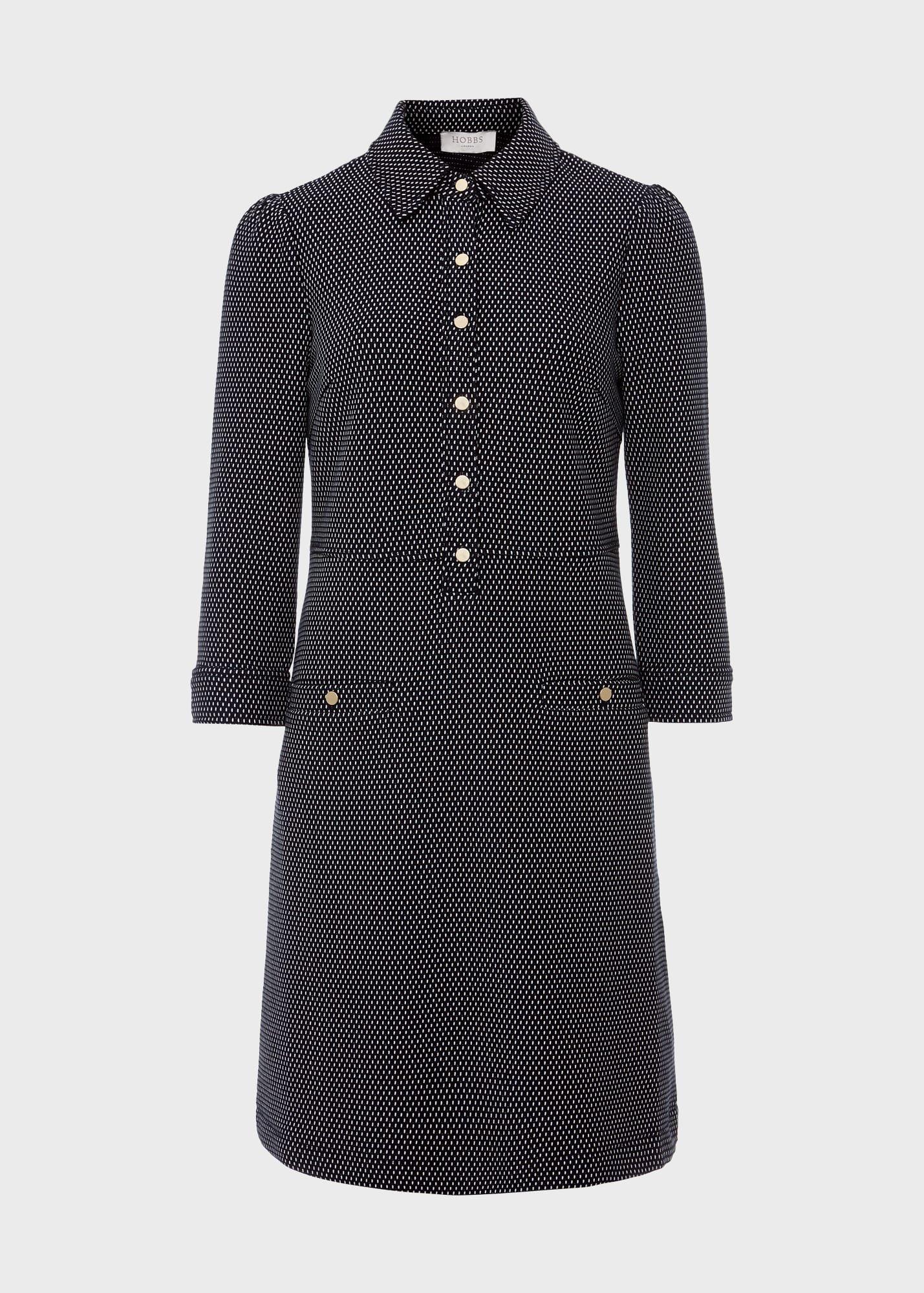 Flavia Ponte Dress, Navy Ivory, hi-res