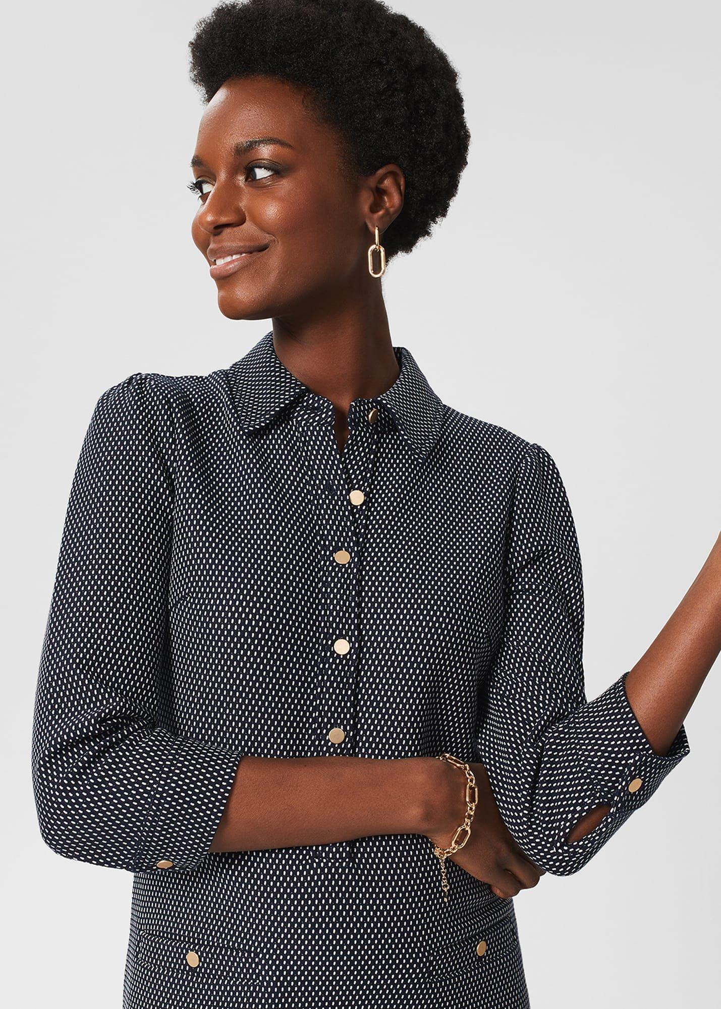 Flavia Ponte Dress, Navy Ivory, hi-res