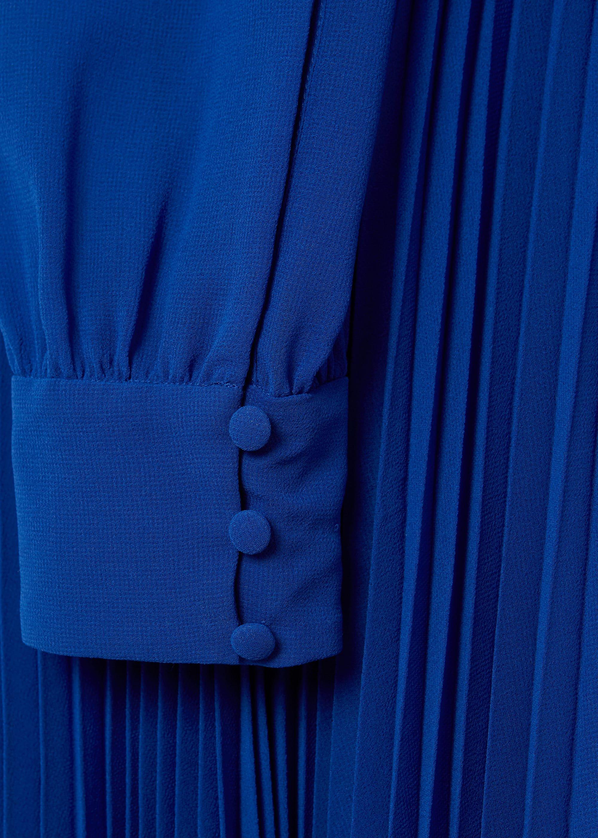 Evelyn Pleated Dress, Cobalt Blue, hi-res