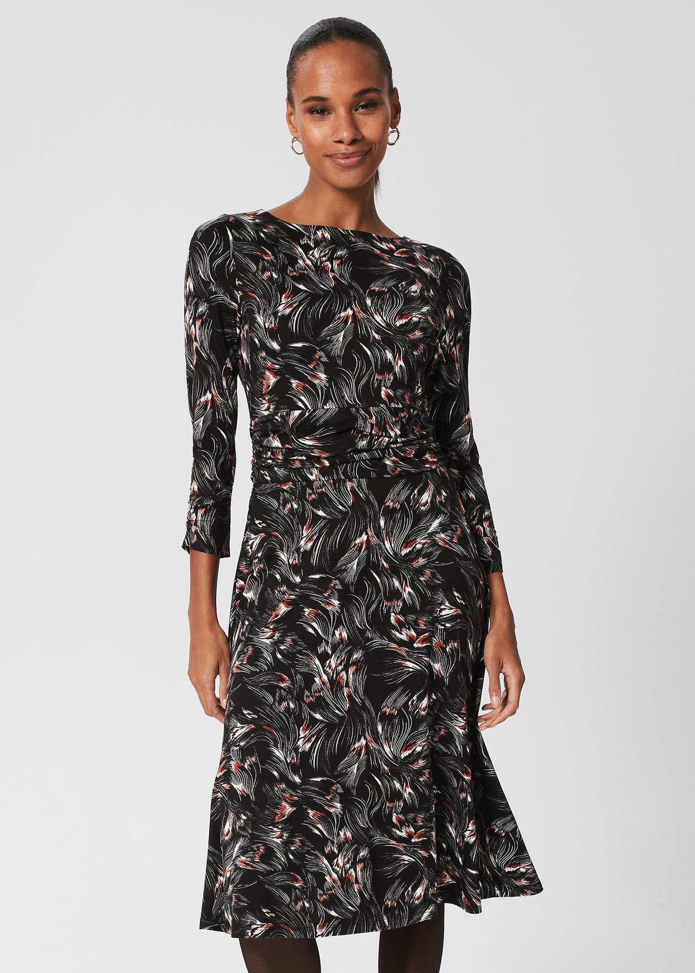 Nala Jersey Dress, Black Multi, hi-res