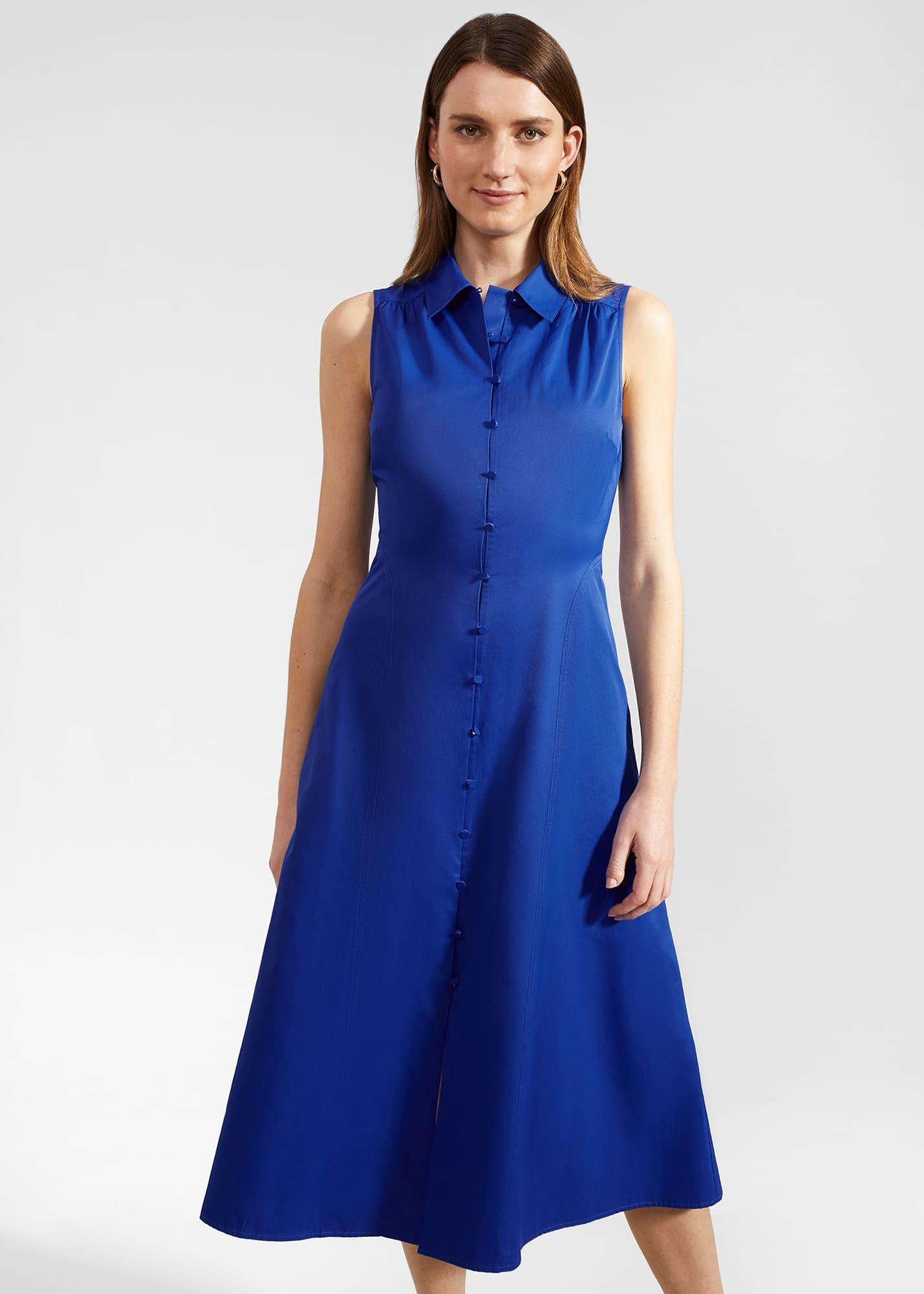 Cathleen Dress With Cotton, Lapis Blue, hi-res
