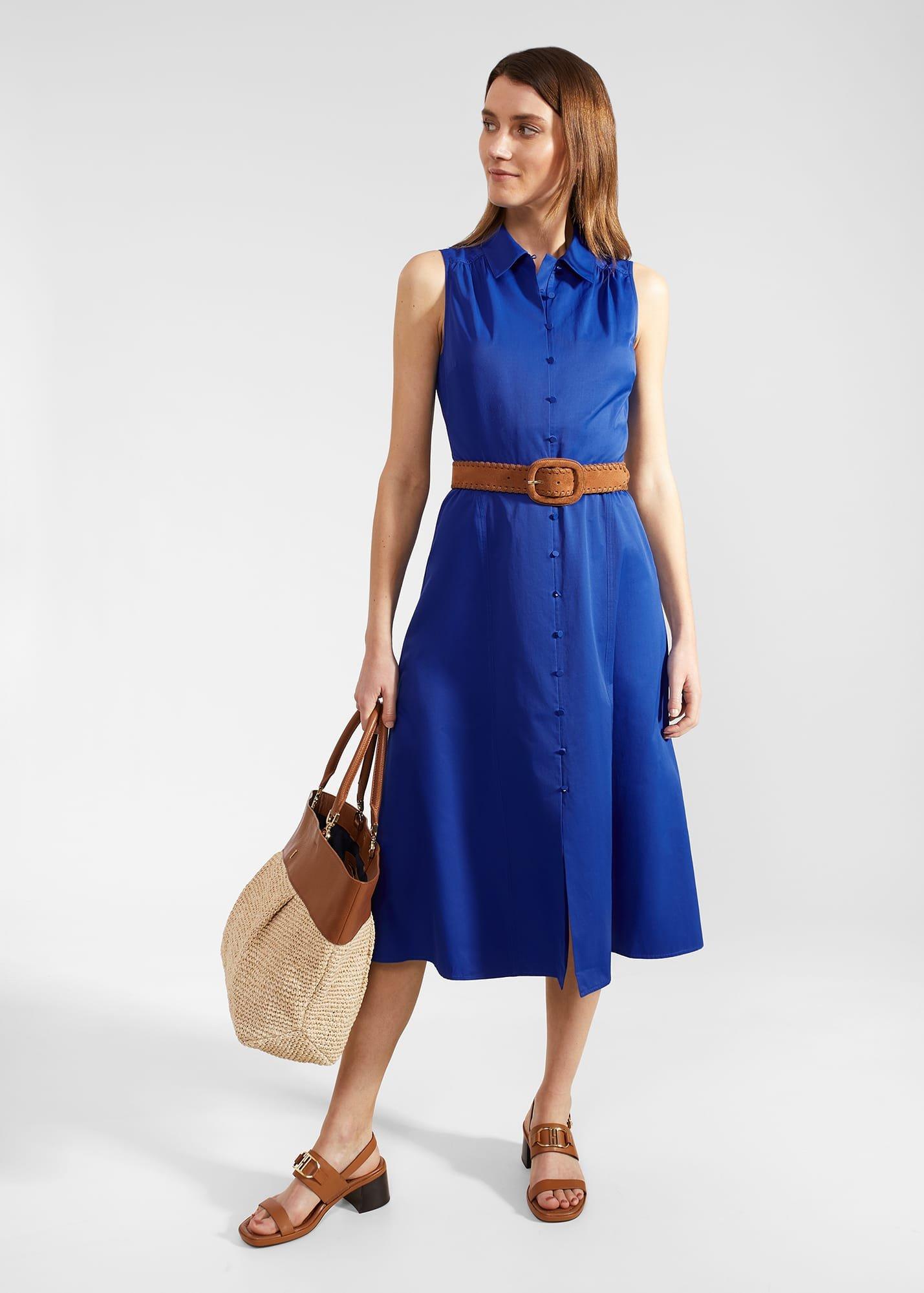 Cathleen Dress With Cotton, Lapis Blue, hi-res