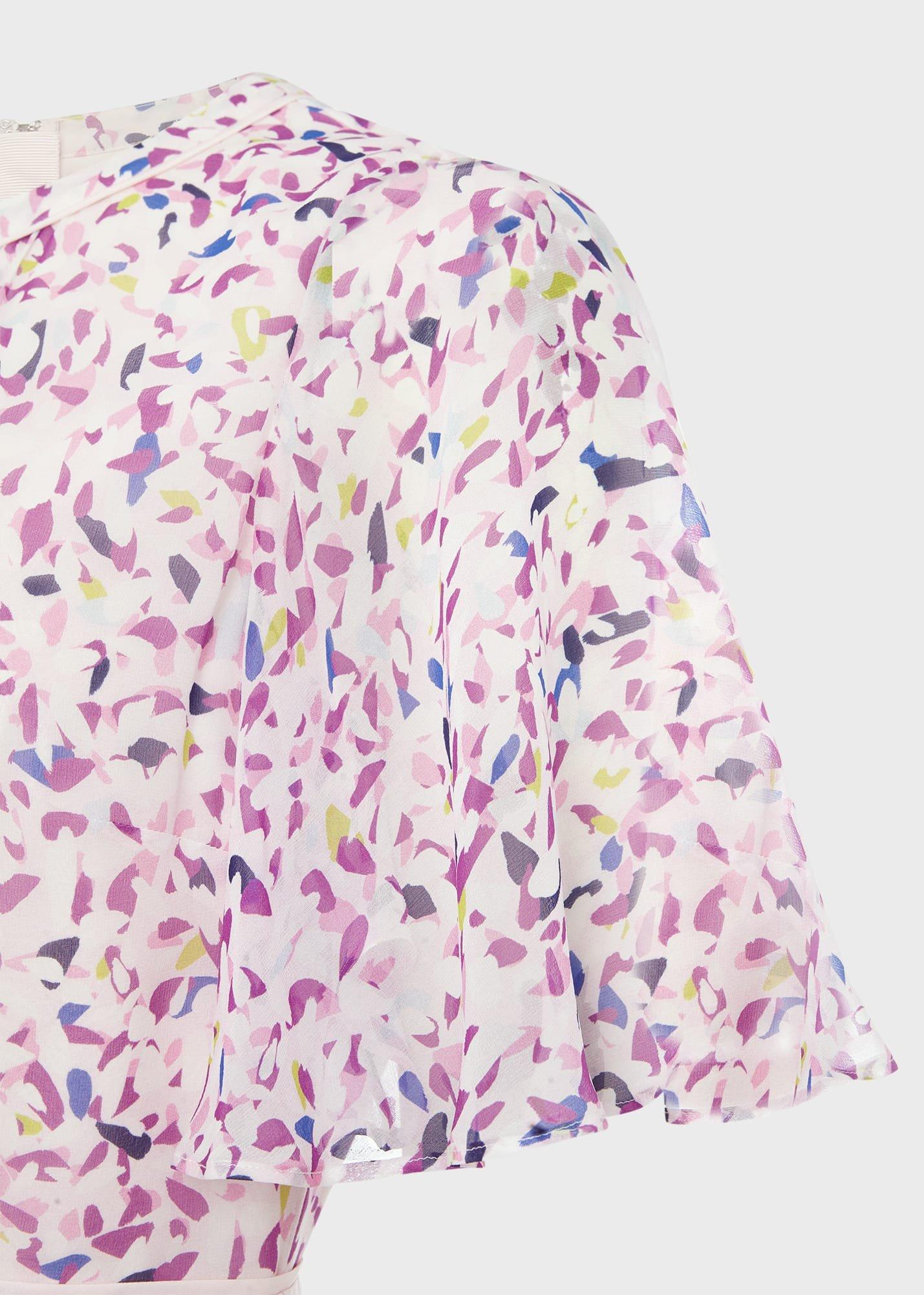 Lisette Silk Fit And Flare Dress, Pale Pink Multi, hi-res