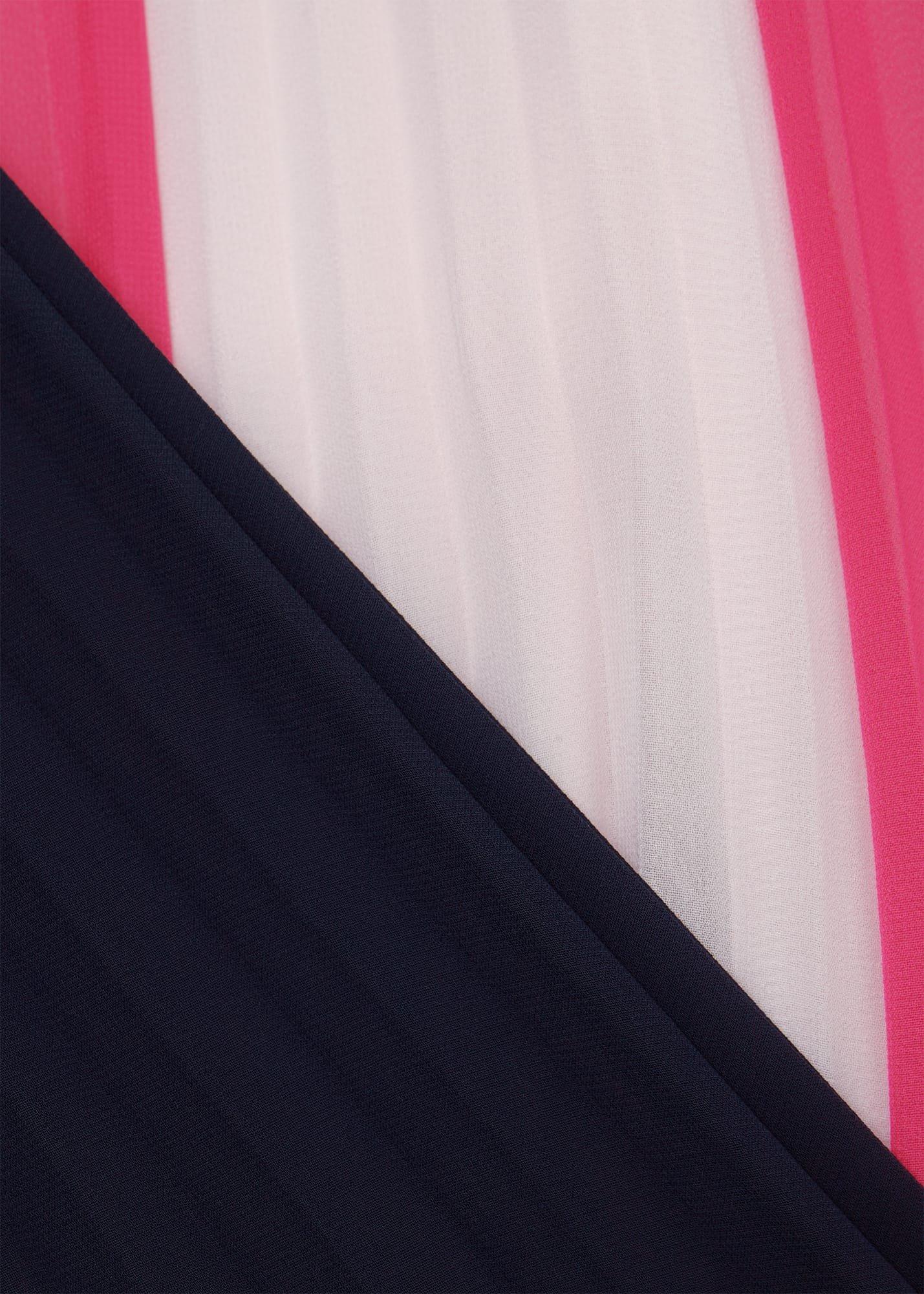 Claudia Pleated Fit And Flare Dress, Navy Pink Multi, hi-res