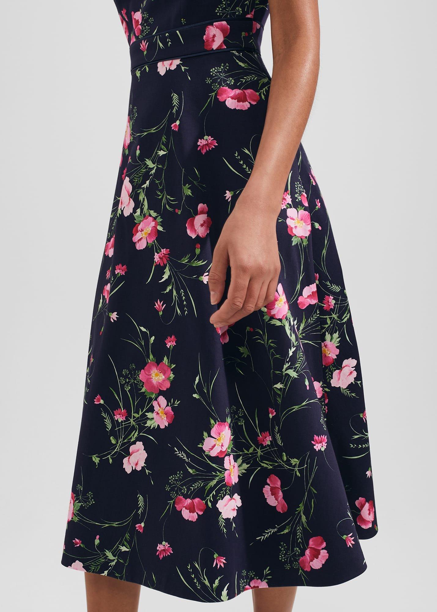 Kassandra Fit And Flare Dress, Navy Multi, hi-res