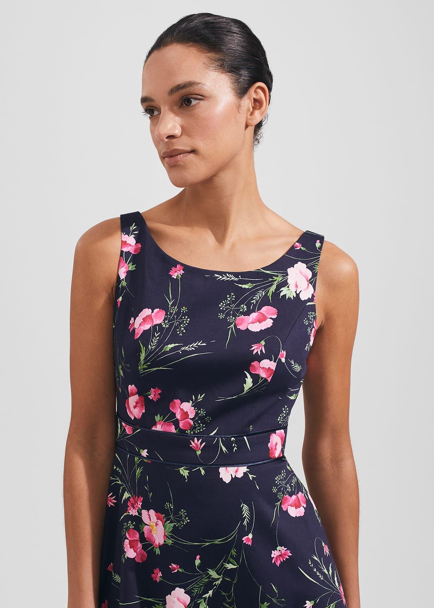 Kassandra Fit And Flare Dress, Navy Multi, hi-res