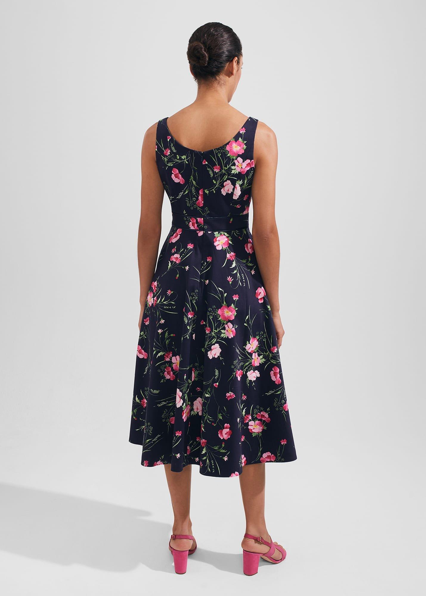 Kassandra Fit And Flare Dress, Navy Multi, hi-res