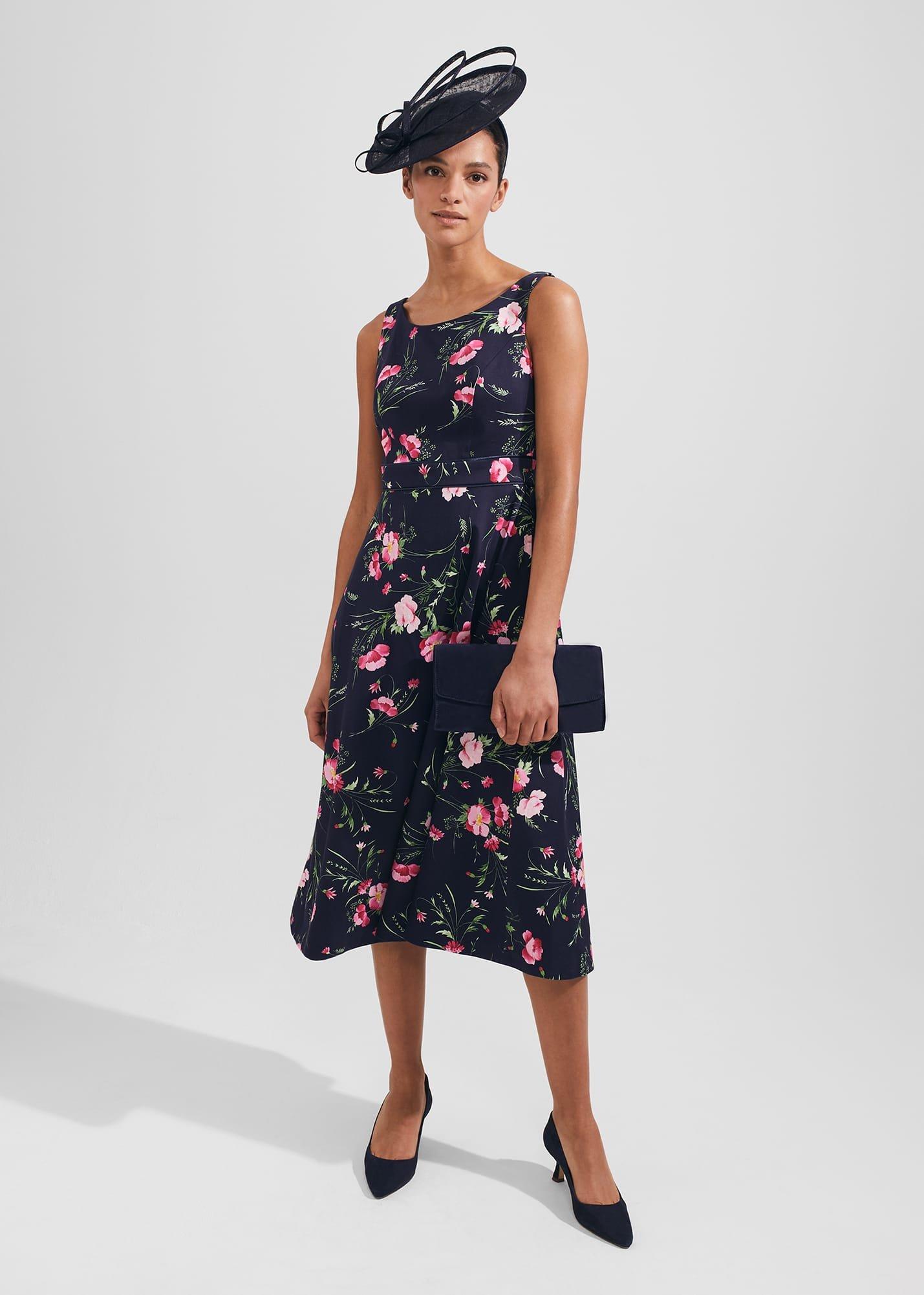 Kassandra Fit And Flare Dress, Navy Multi, hi-res