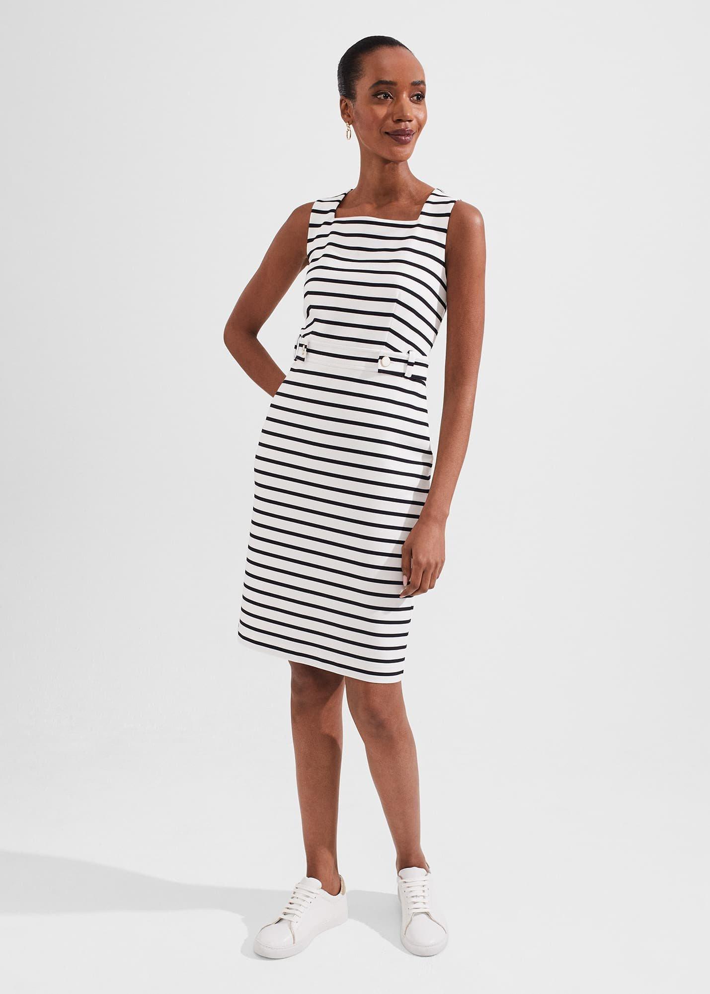 Audra Dress, Ivory Hobbsnavy, hi-res