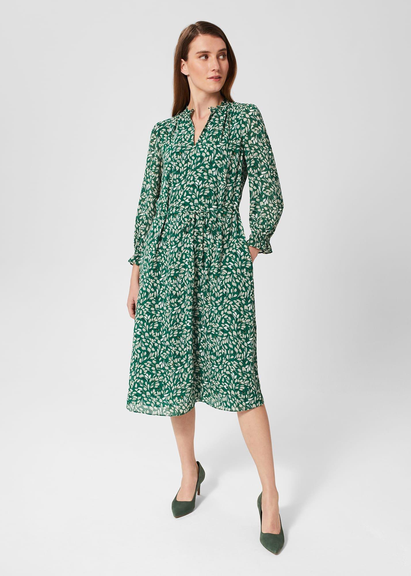 Petite Flora Dress, Green Multi, hi-res