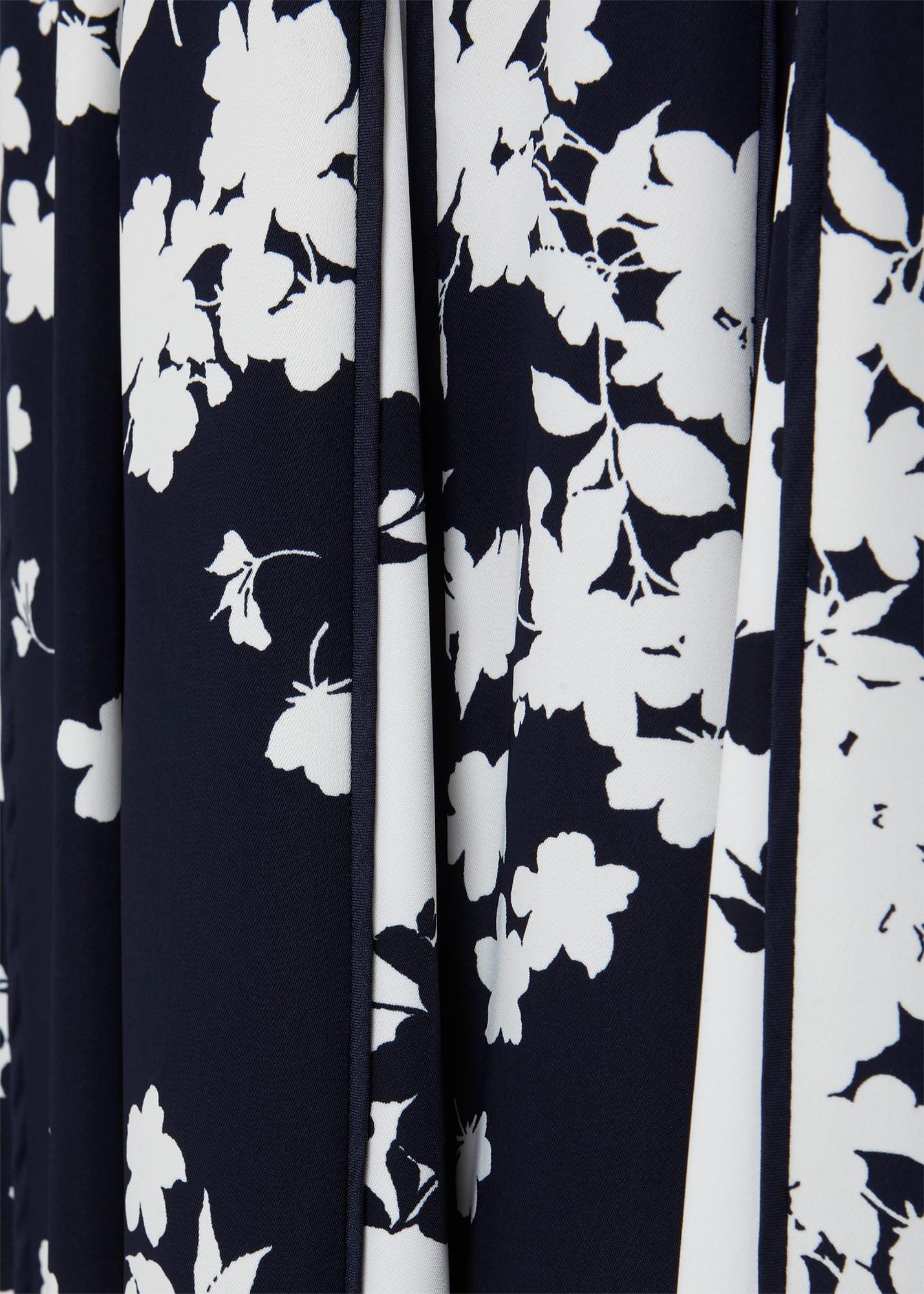 Angelica Floral Pleated Dress, Midnight Ivory, hi-res